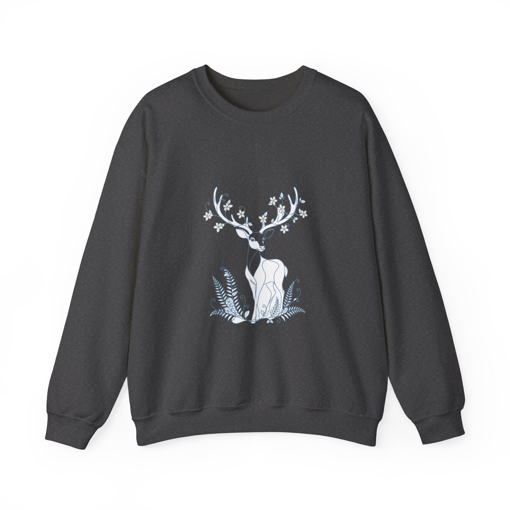 Matching Couple Sweatshirt - Bear & Deer Matching Couple Premium Fleece Sweatshirt Minimalist Art His Hers Christmas Gift - Design B