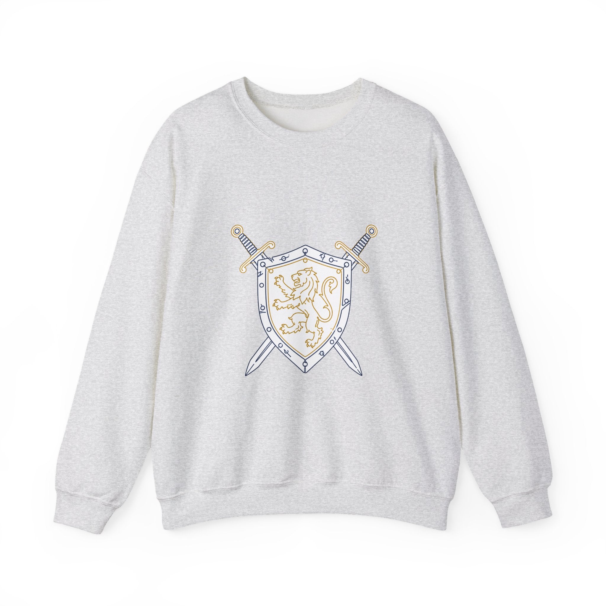 Matching Couple Sweatshirt - Crown & Shield Matching Couple Crewneck Sweatshirt Minimalist Art His Hers Valentine Gift - Design B
