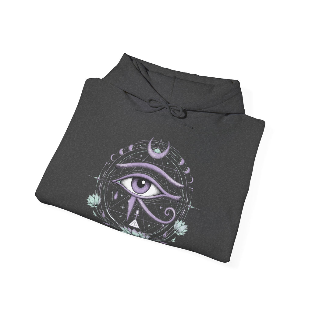Matching Couple Sweatshirt - Eye of Ra & Horus Matching Couple Hooded Sweatshirt Hand-Drawn Art His Hers Best Friend Gift - Design B