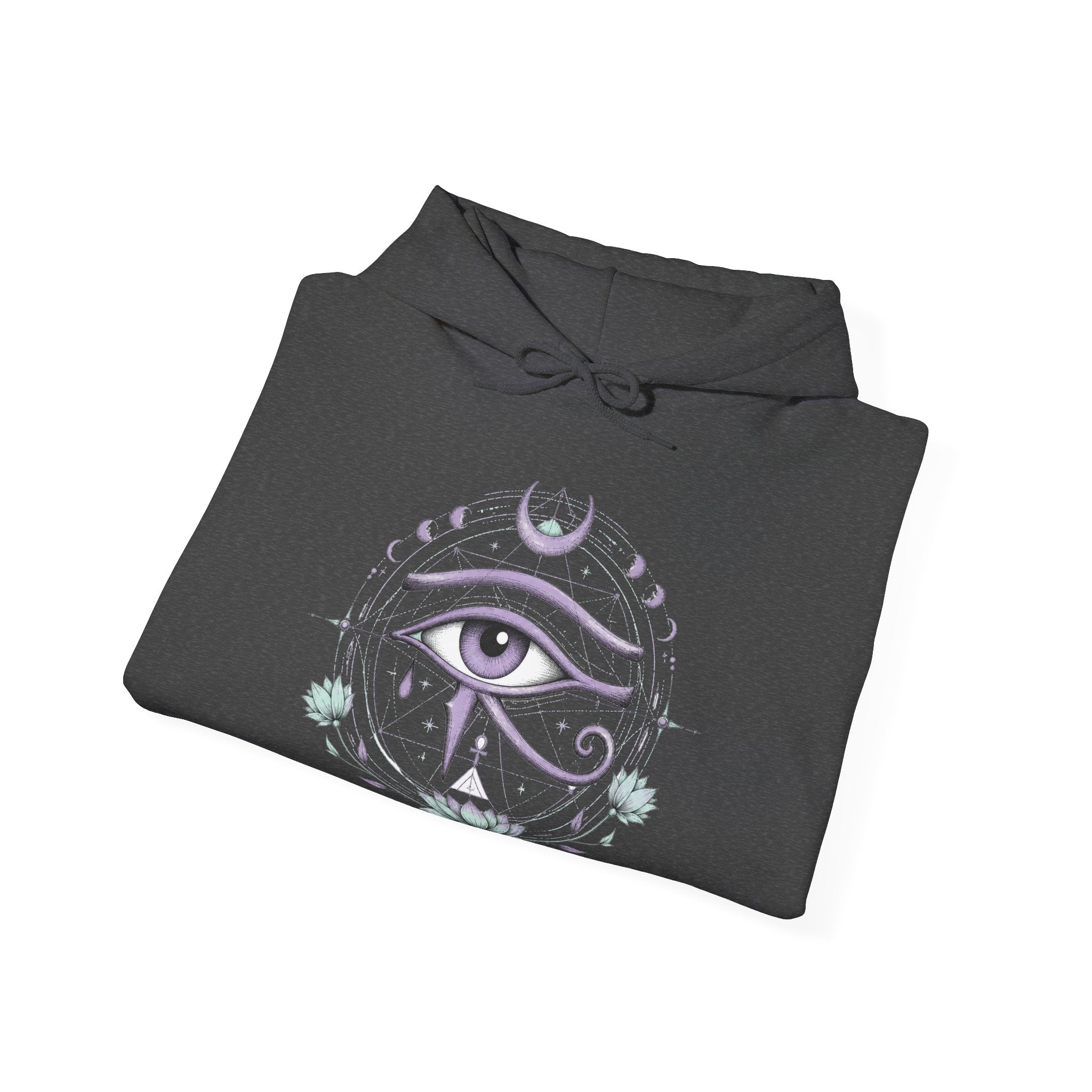 Matching Couple Sweatshirt - Eye of Ra & Horus Matching Couple Hooded Sweatshirt Hand-Drawn Art His Hers Best Friend Gift - Design B