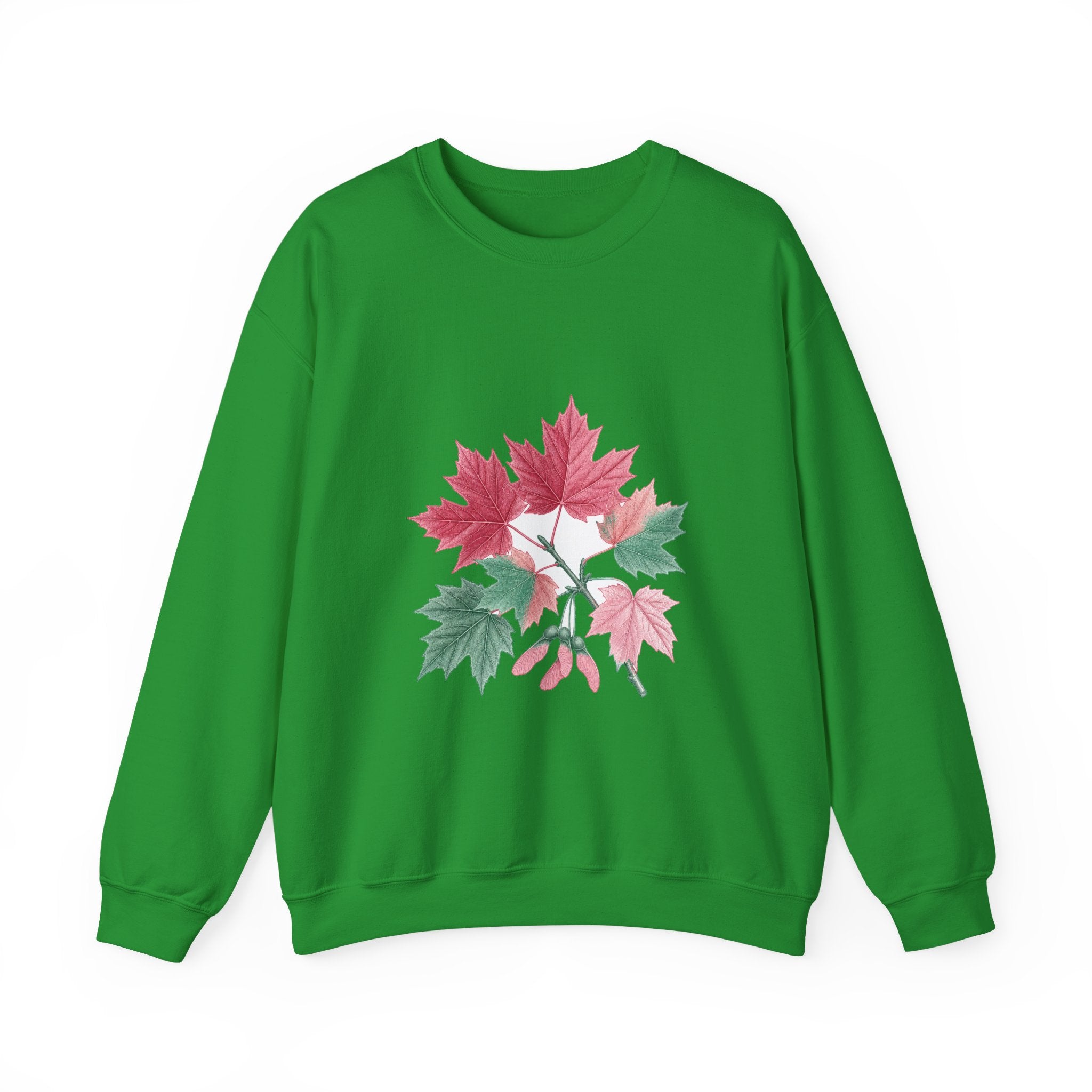 Matching Couple Sweatshirt - Cherry Blossom & Maple Leaf Matching Couple Premium Fleece Sweatshirt Vintage Art His Hers Honeymoon Gift - Design B