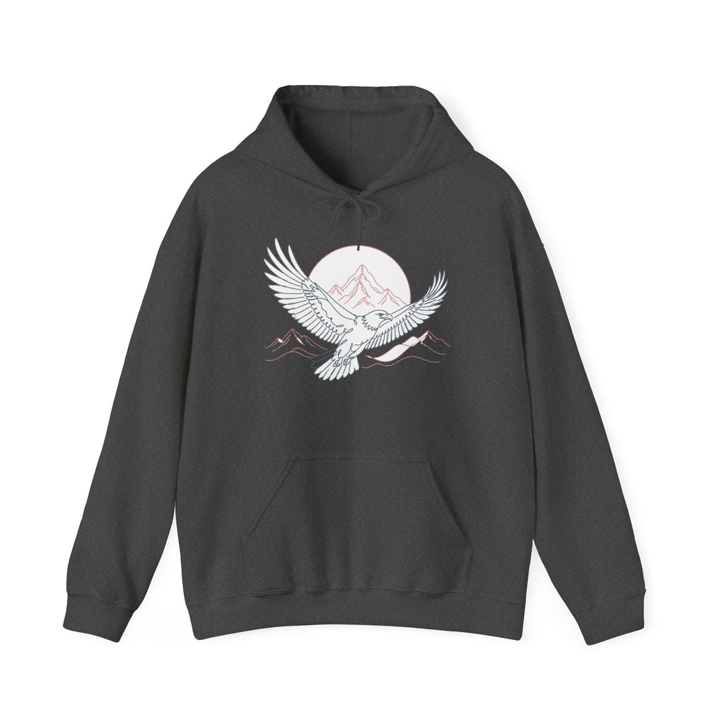Matching Couple Sweatshirt - Eagle & Whale Matching Couple Hooded Sweatshirt Minimalist Art His Hers Valentine Gift - Design A