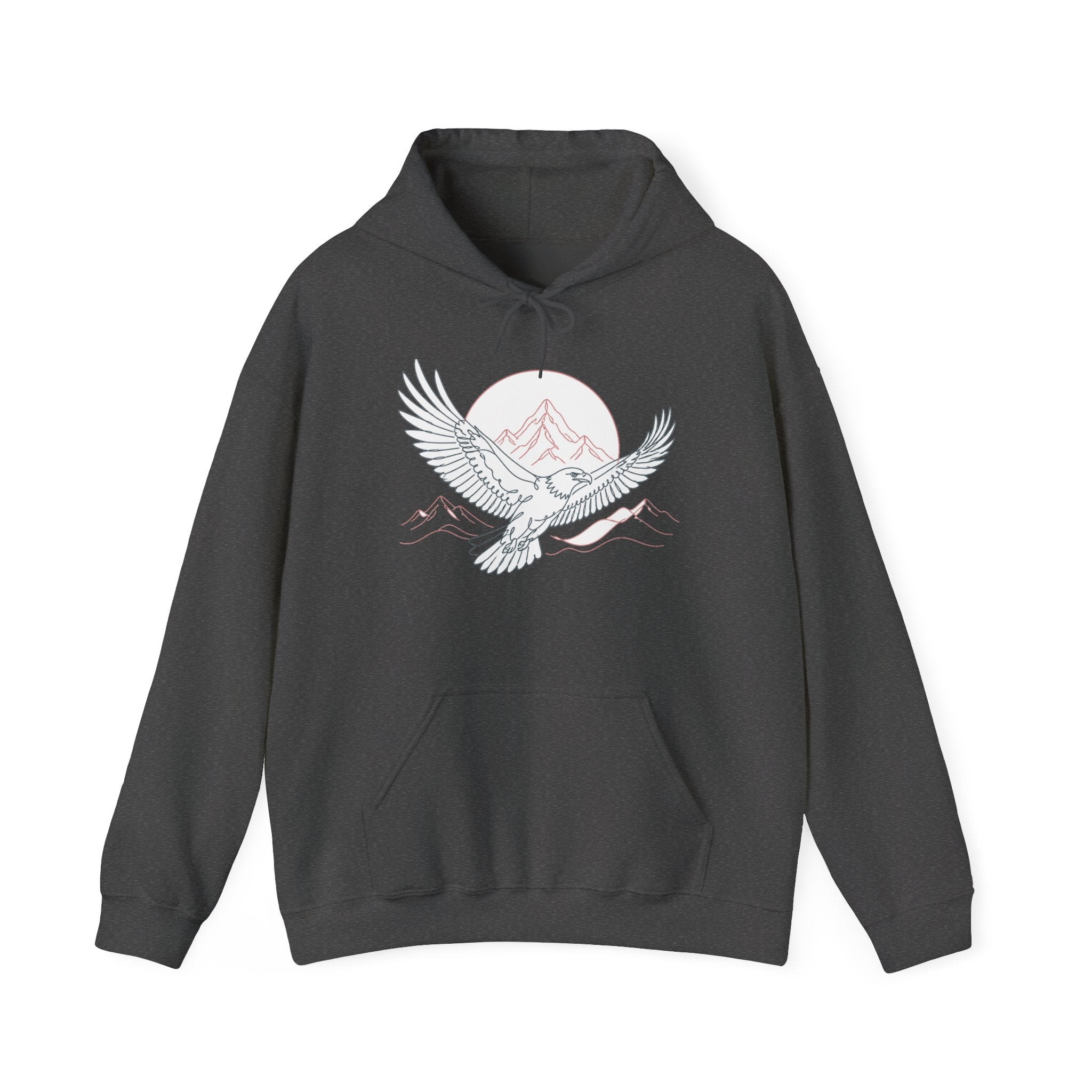 Matching Couple Sweatshirt - Eagle & Whale Matching Couple Hooded Sweatshirt Minimalist Art His Hers Valentine Gift - Design A