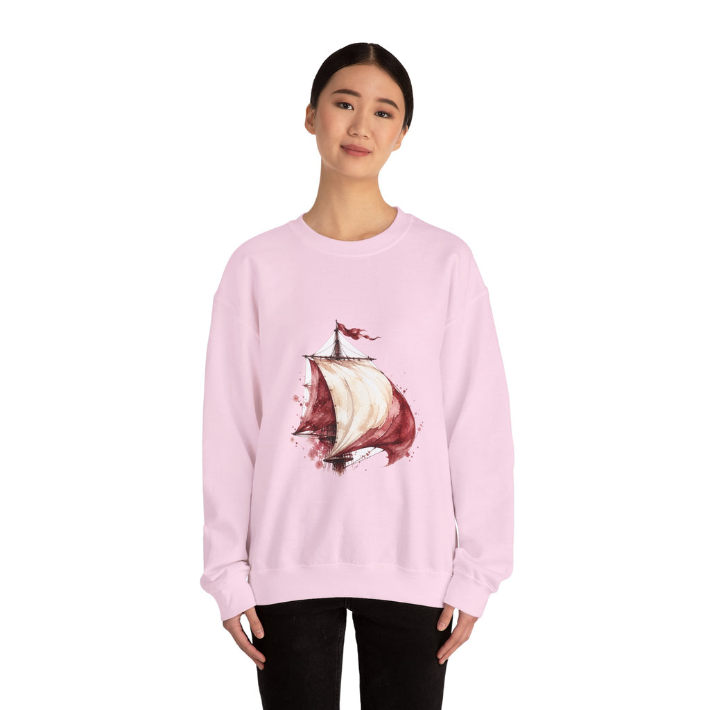 Matching Couple Sweatshirt - Anchor & Sail Matching Couple Comfort Colors Crew Watercolor Art His Hers Birthday Gift - Design B