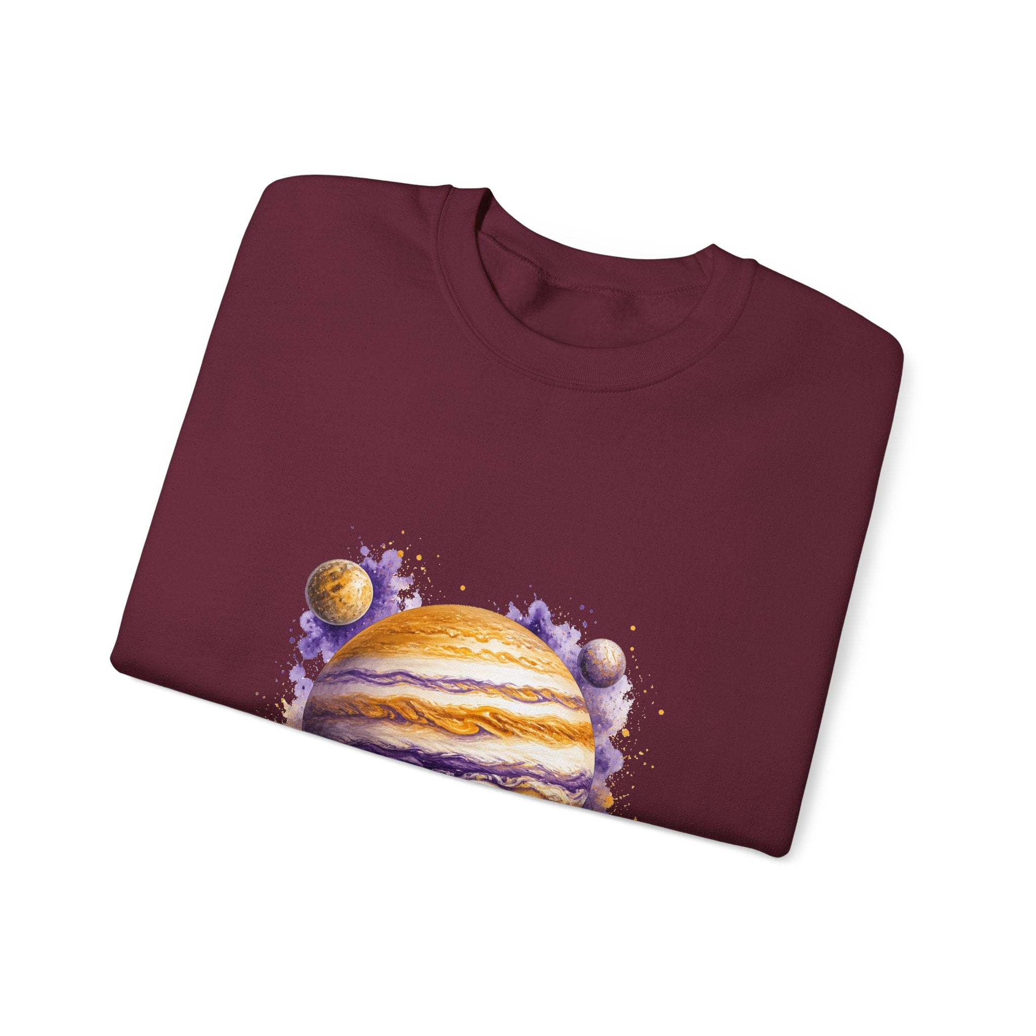 Matching Couple Sweatshirt - Saturn & Jupiter Matching Couple Comfort Colors Crew Watercolor Art His Hers Birthday Gift - Design B