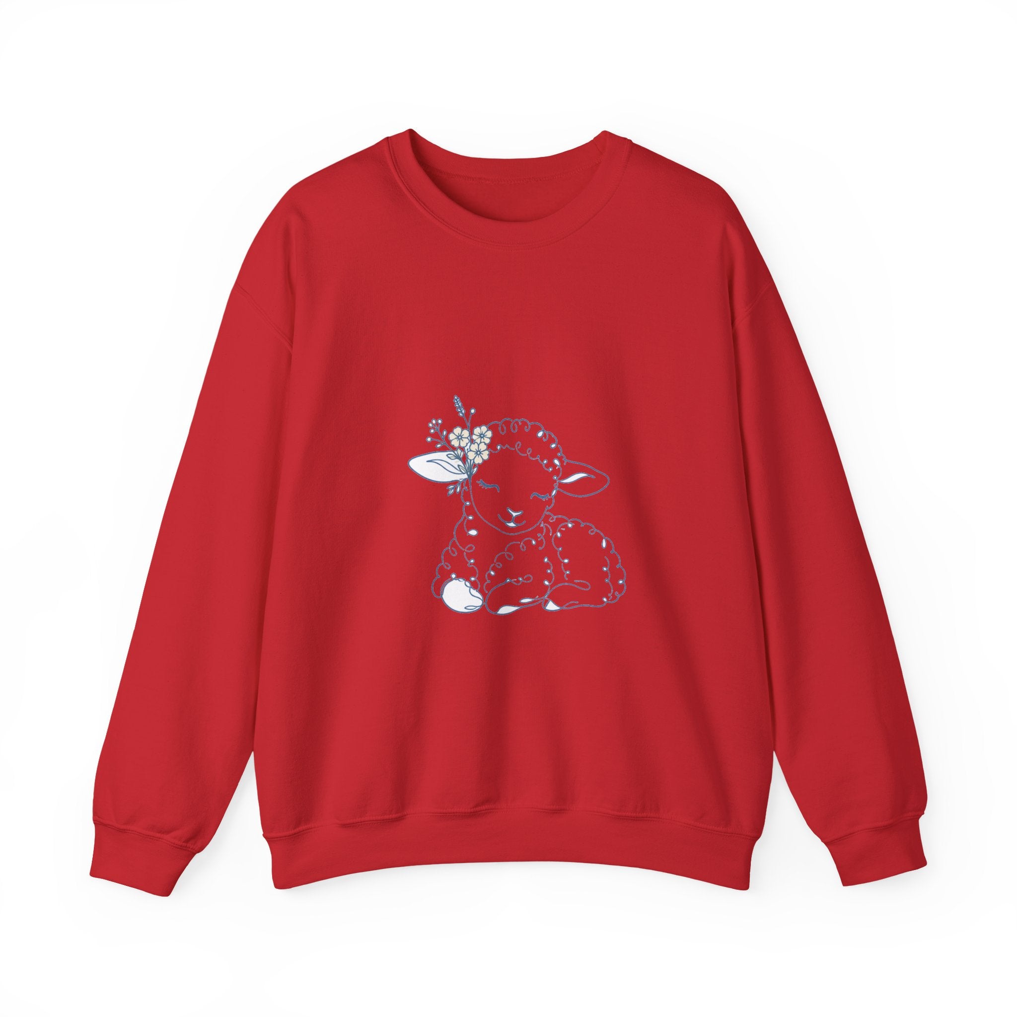 Matching Couple Sweatshirt - Lion & Lamb Matching Couple Crewneck Sweatshirt Minimalist Art His Hers Valentine Gift - Design B