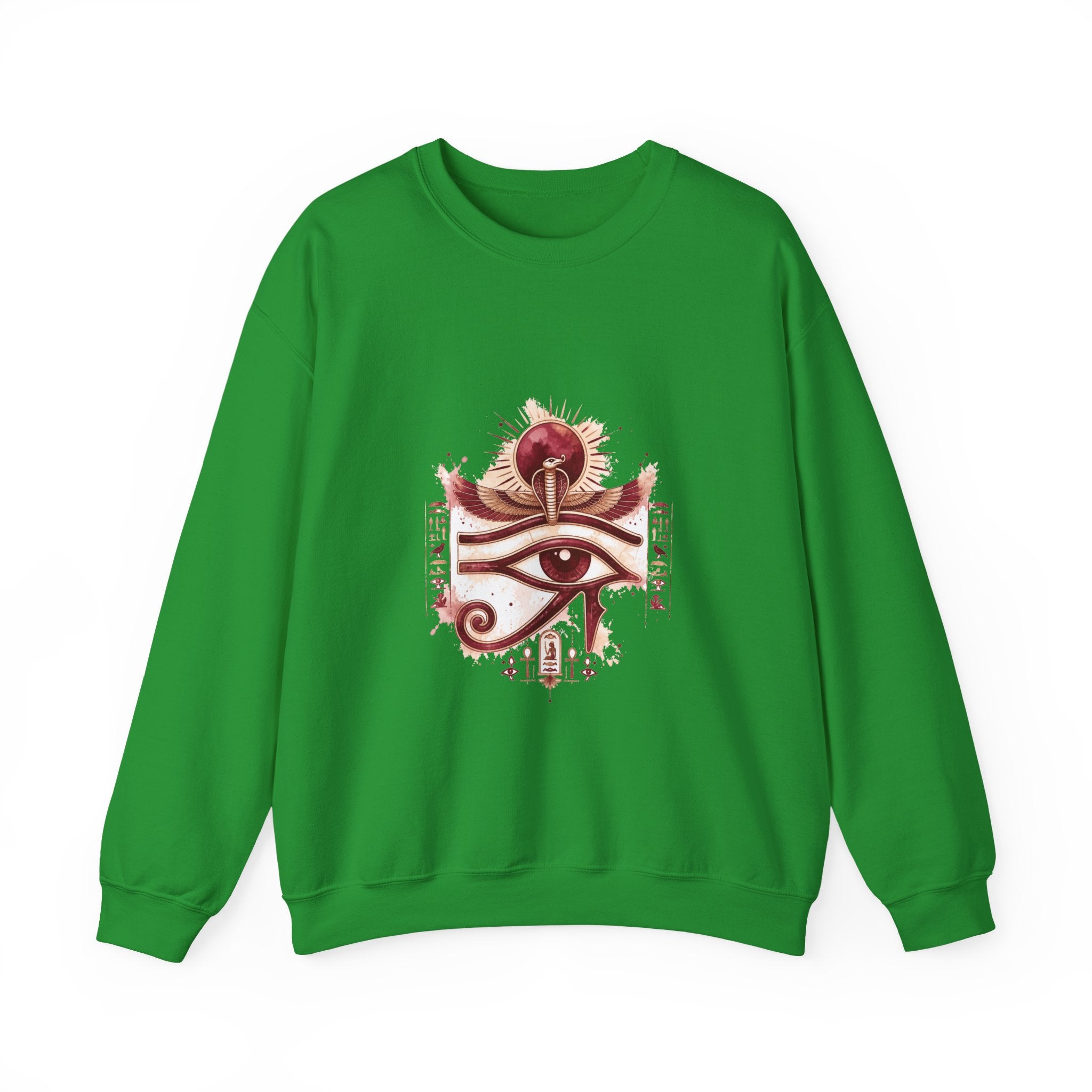 Matching Couple Sweatshirt - Eye of Ra & Horus Matching Couple Crewneck Sweatshirt Watercolor Art His Hers Engagement Gift - Design A
