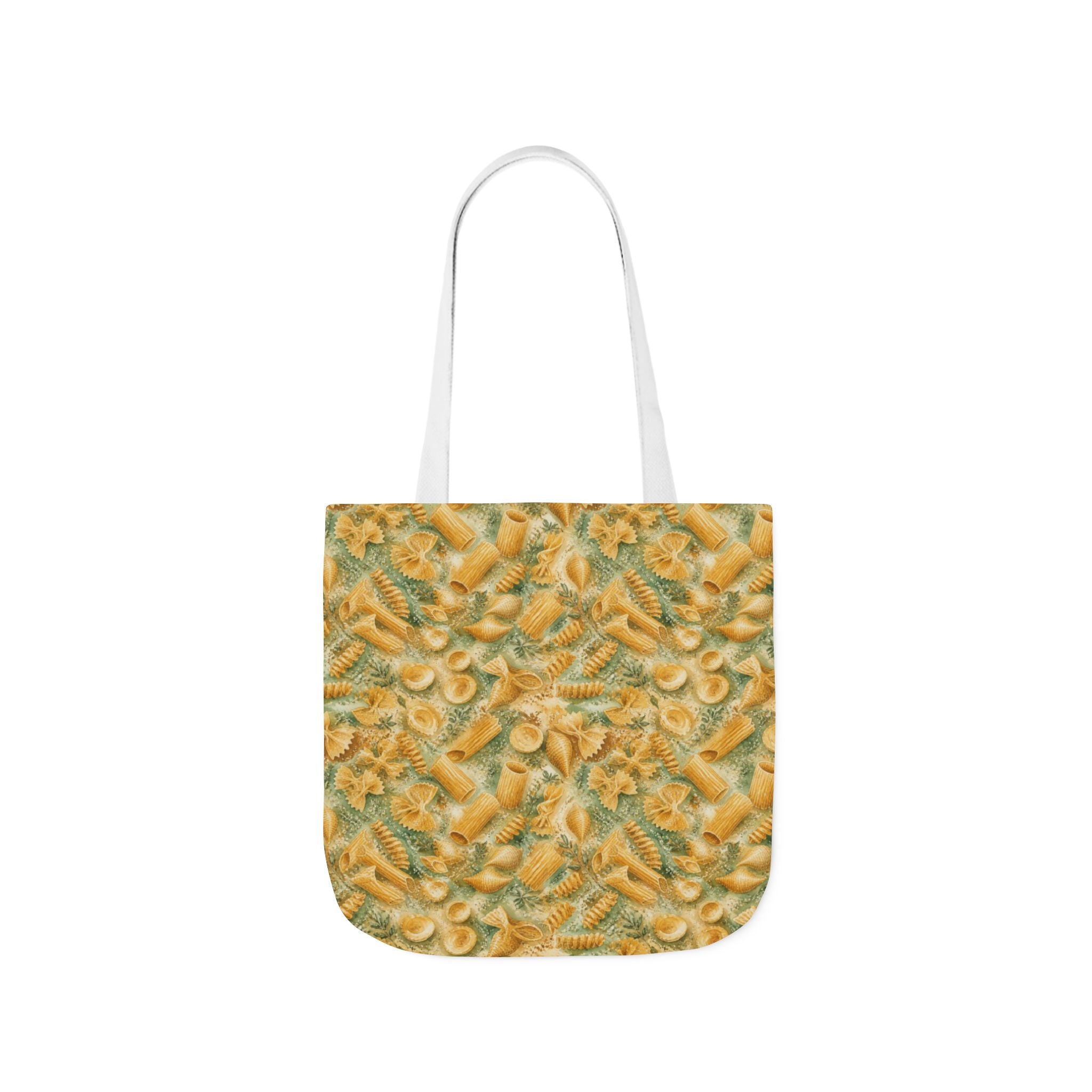 Italian Pasta Shapes Canvas Tote Bag Mediterranean Kitchen Watercolor Splash Design Italian Cottagecore Gift