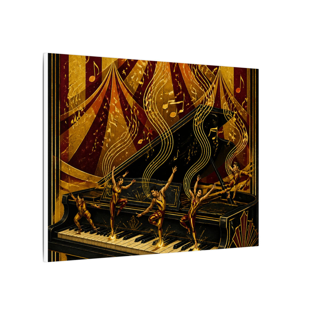 Grand Piano Acrobats Wall Art Canvas 24×36 Art Deco Bar Area Decor Maximalist Print