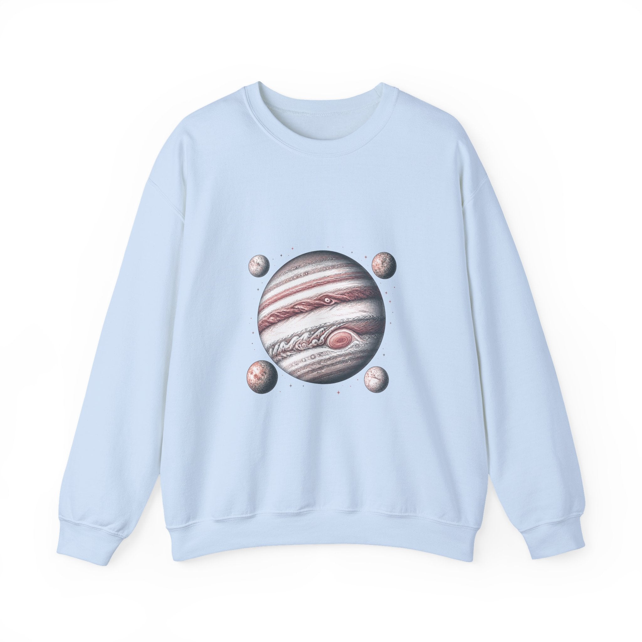Matching Couple Sweatshirt - Saturn & Jupiter Matching Couple Crewneck Sweatshirt Hand-Drawn Art His Hers Best Friend Gift - Design B