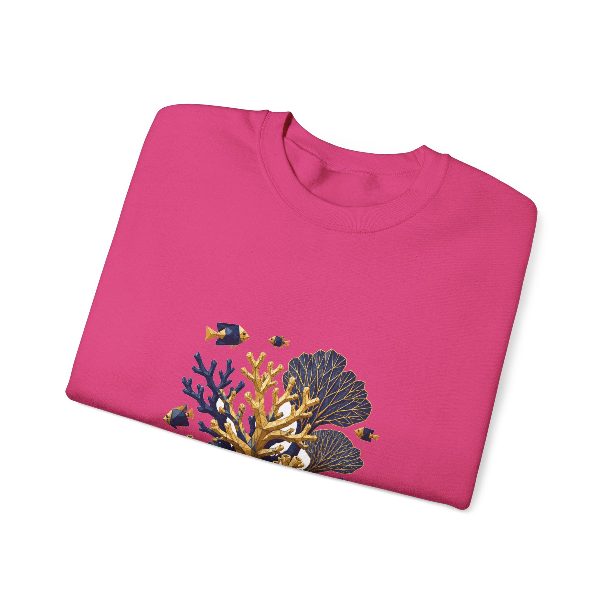 Matching Couple Sweatshirt - Coral Reef & Deep Sea Matching Couple Premium Fleece Sweatshirt Geometric Art His Hers Love Gift - Design A
