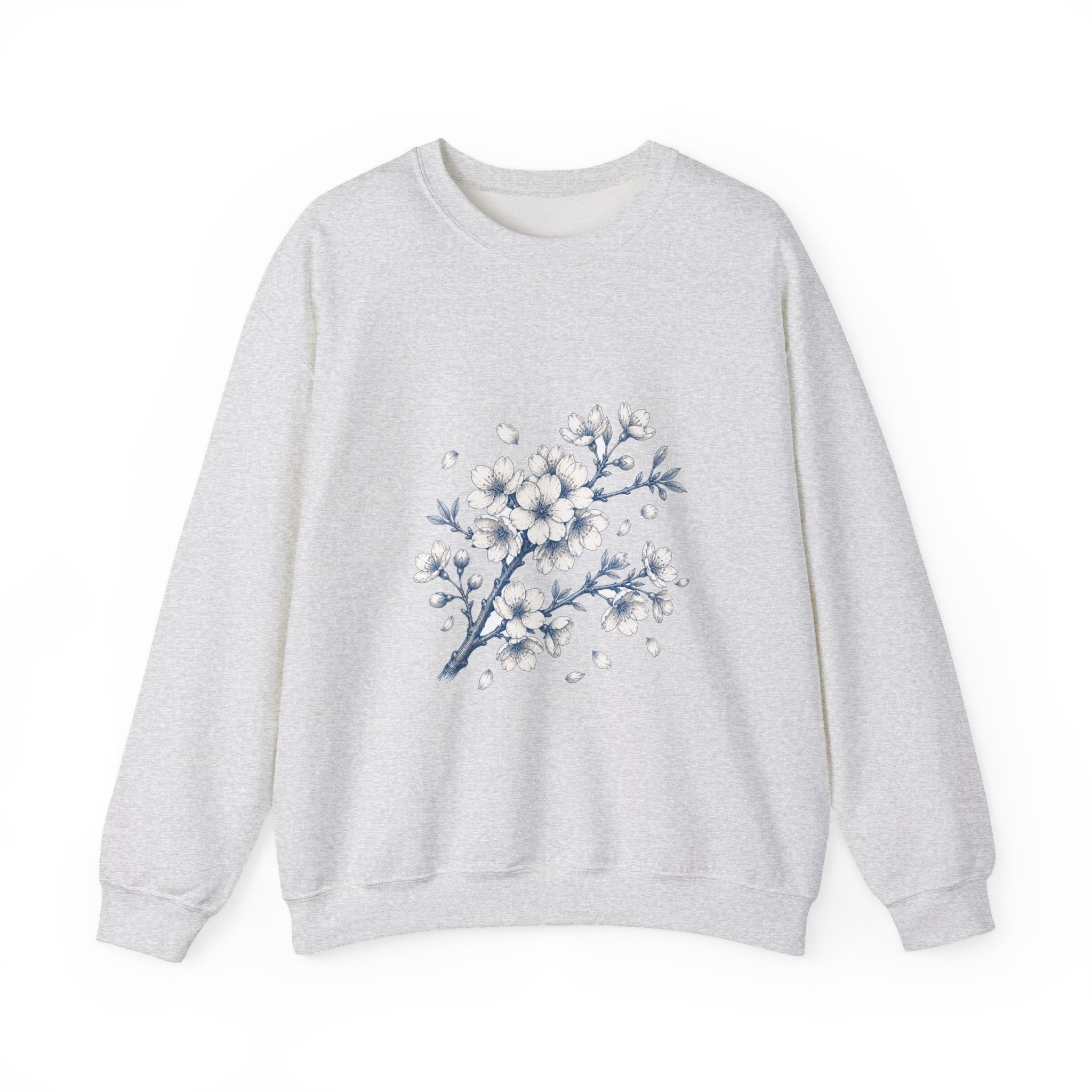 Matching Couple Sweatshirt - Cherry Blossom & Maple Leaf Matching Couple Crewneck Sweatshirt Hand-Drawn Art His Hers Best Friend Gift - Design A