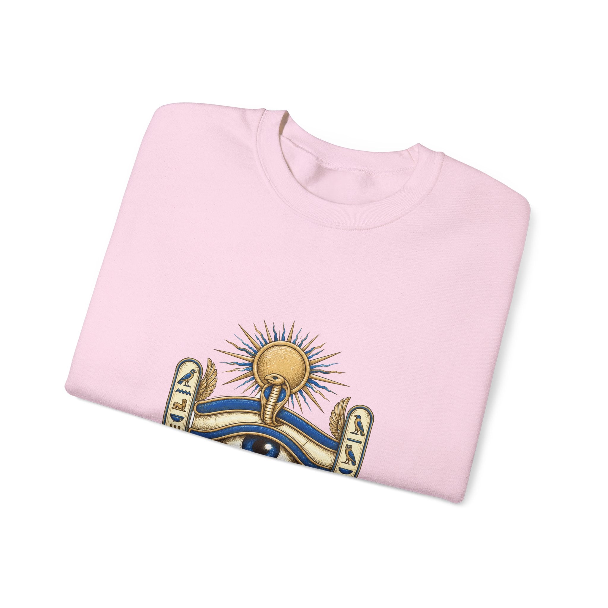 Matching Couple Sweatshirt - Eye of Ra & Horus Matching Couple Comfort Colors Crew Hand-Drawn Art His Hers Anniversary Gift - Design A