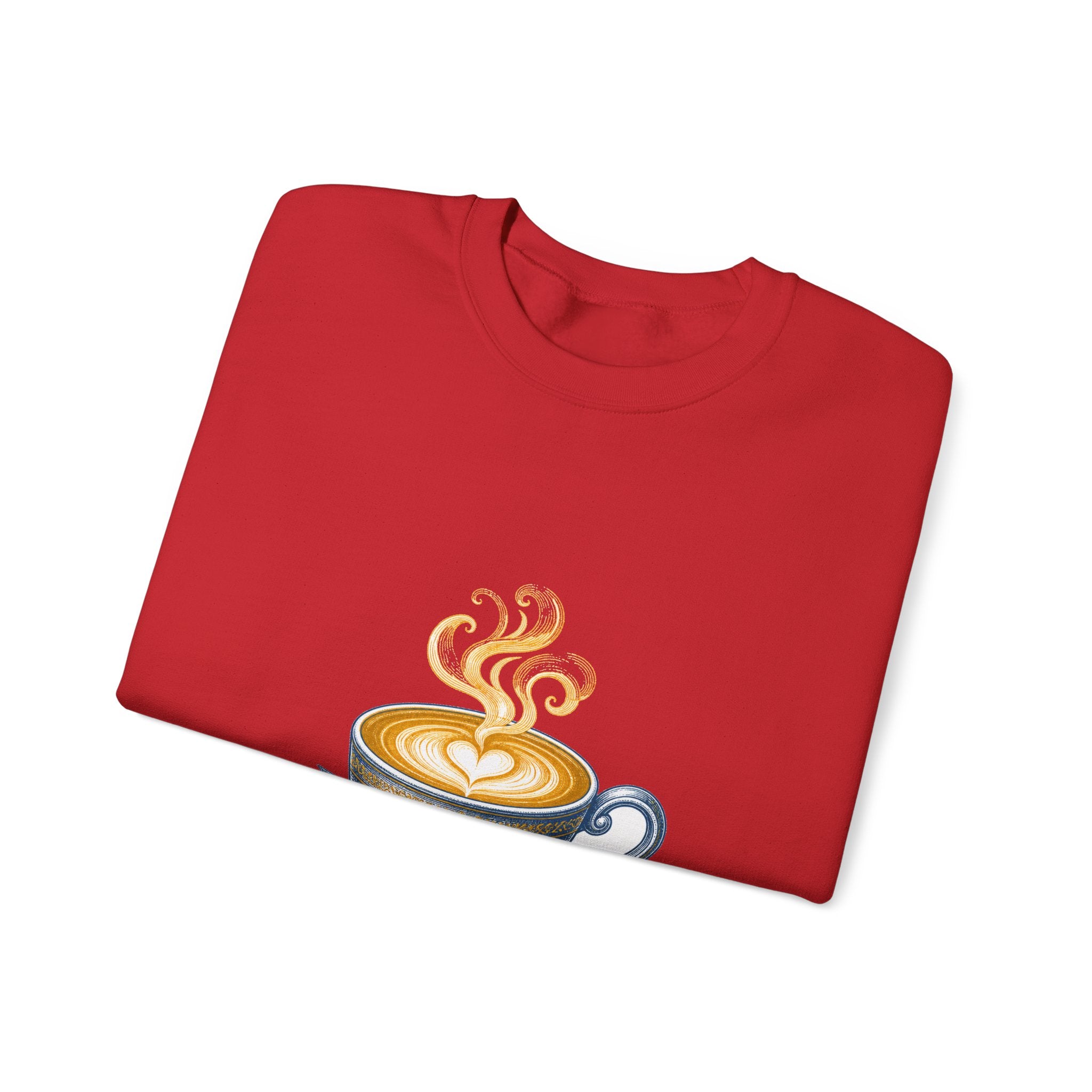 Matching Couple Sweatshirt - Coffee & Tea Matching Couple Crewneck Sweatshirt Vintage Art His Hers Wedding Gift - Design A