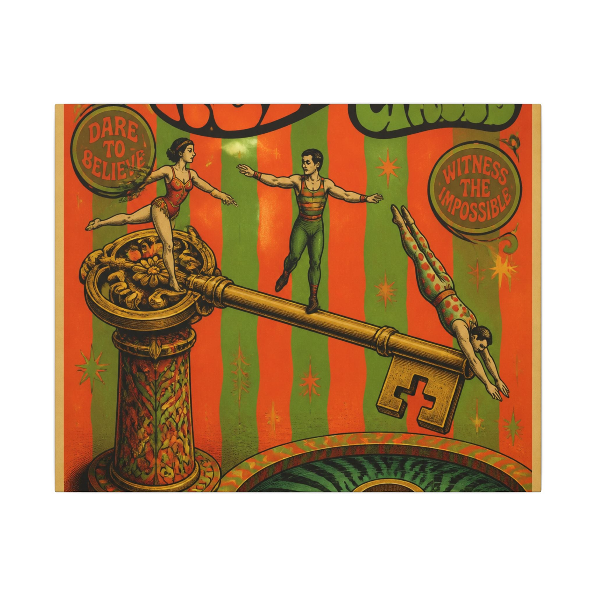 Giant Key Performance Wall Art Canvas 16×20 Psychedelic Cafe Decor Maximalist Print