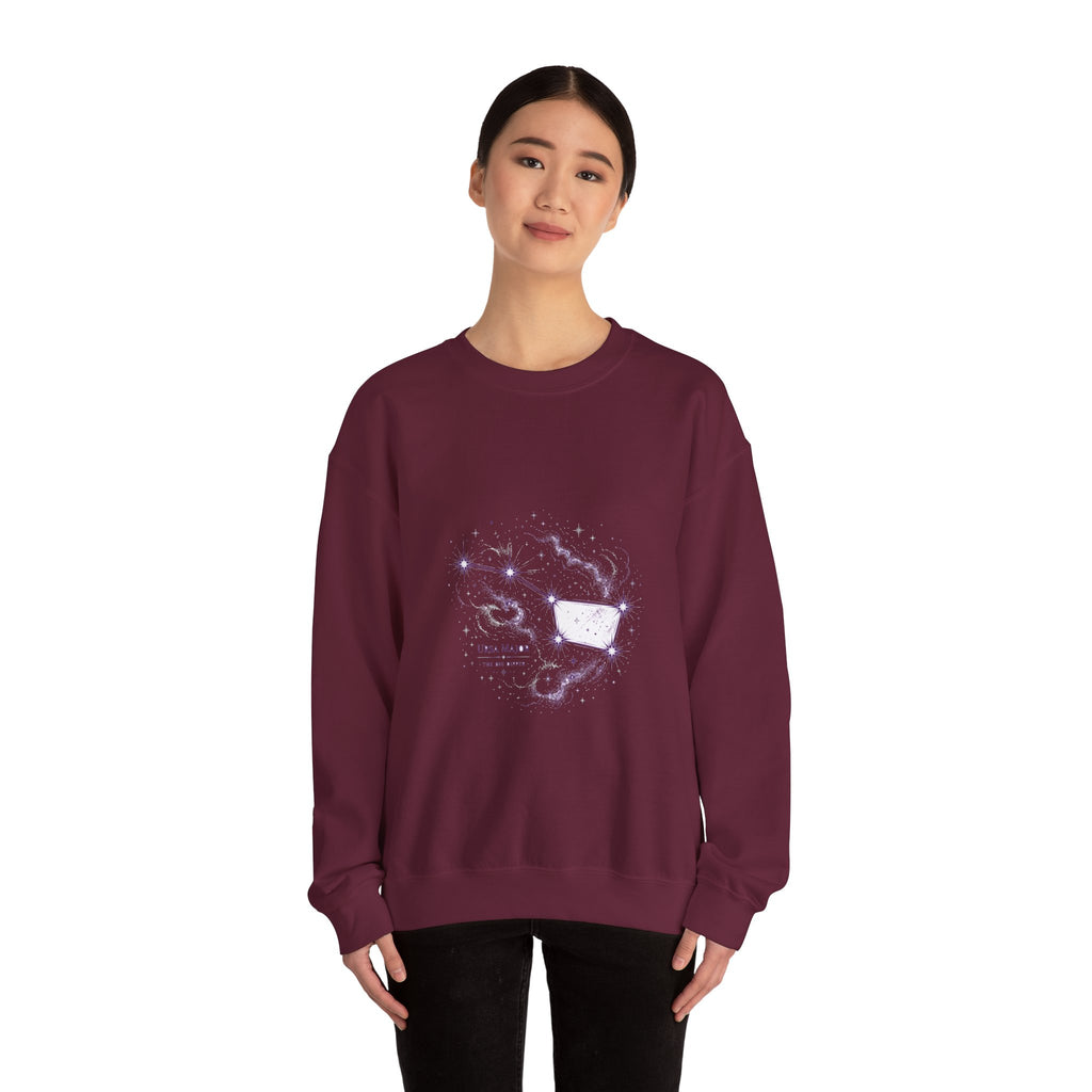 Matching Couple Sweatshirt - Big & Little Dipper Matching Couple Comfort Colors Crew Hand-Drawn Art His Hers Anniversary Gift - Design A