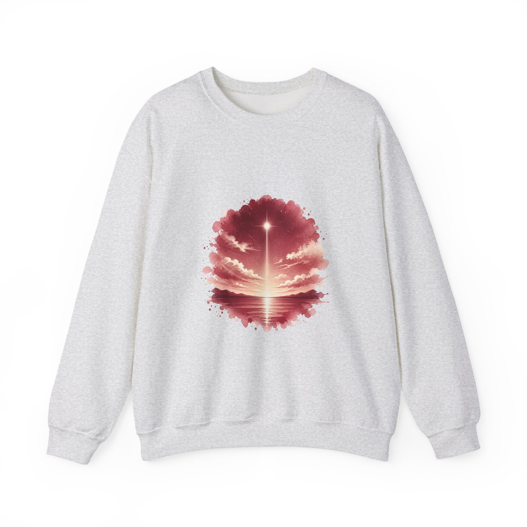 Matching Couple Sweatshirt - Evening & Morning Star Matching Couple Crewneck Sweatshirt Watercolor Art His Hers Engagement Gift - Design A