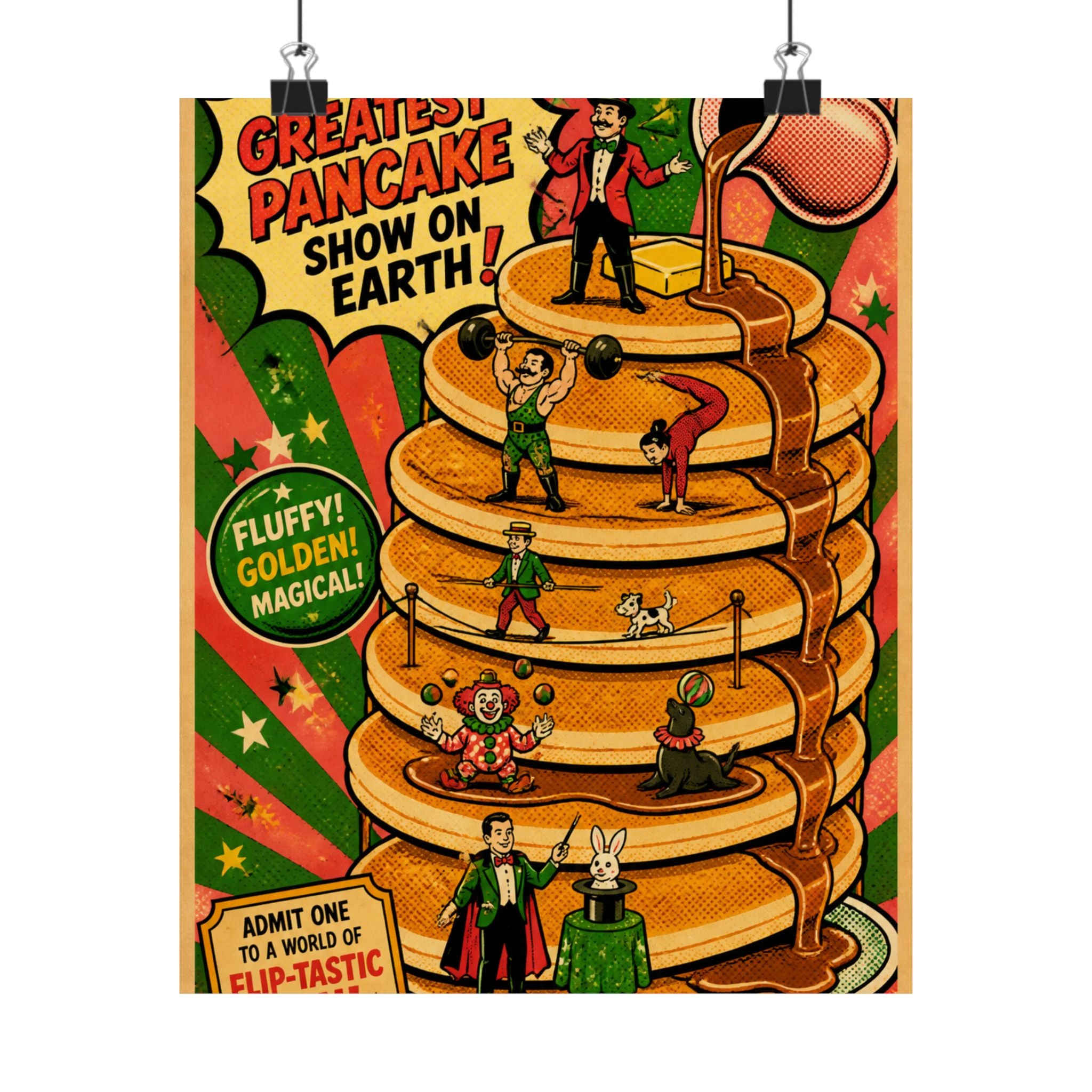 Pancake Stack Platform Wall Art Poster 18×24 Pop Art Living Room Decor Maximalist Print