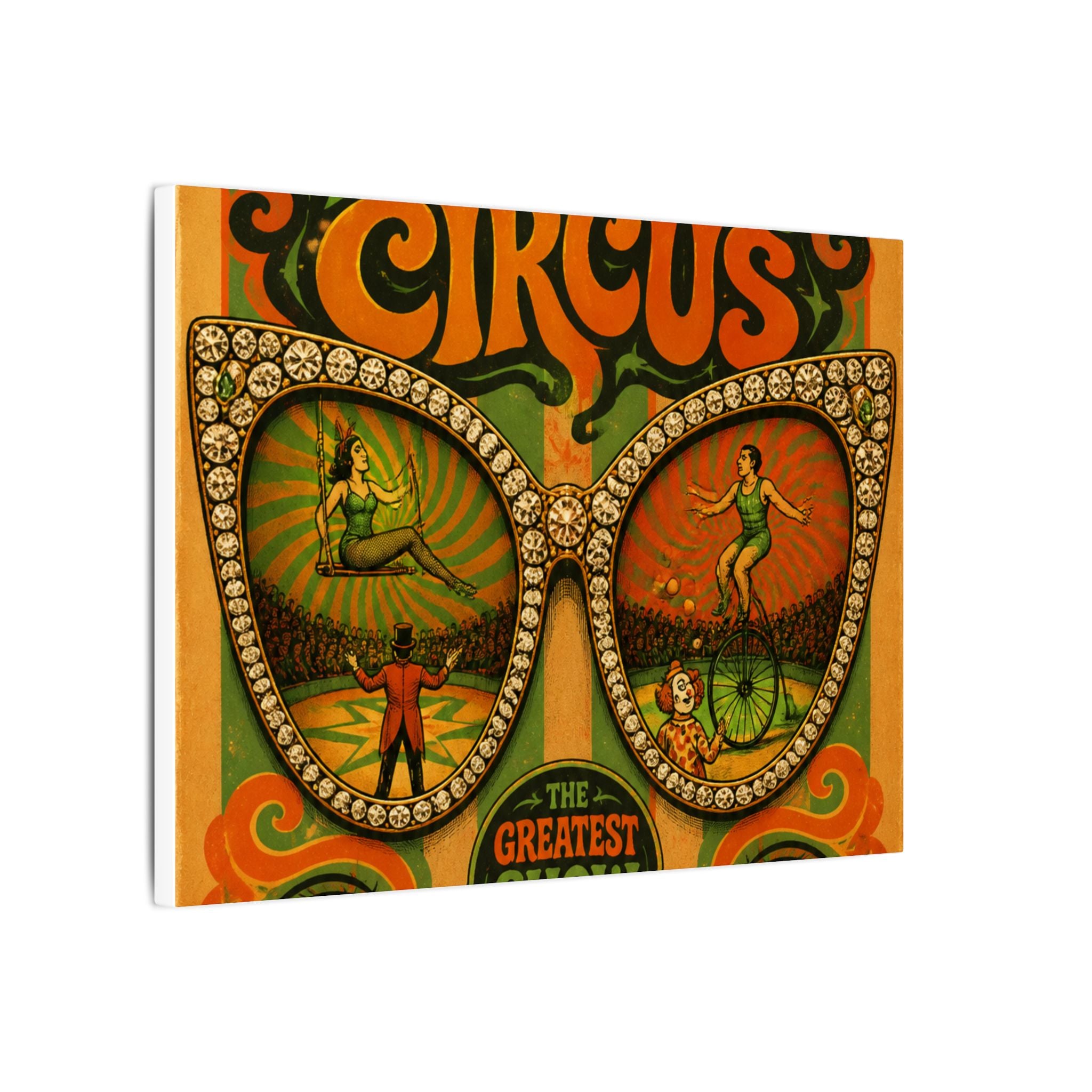 Sunglasses Circus Ring Wall Art Canvas 24×36 Psychedelic Dining Room Decor Maximalist Print