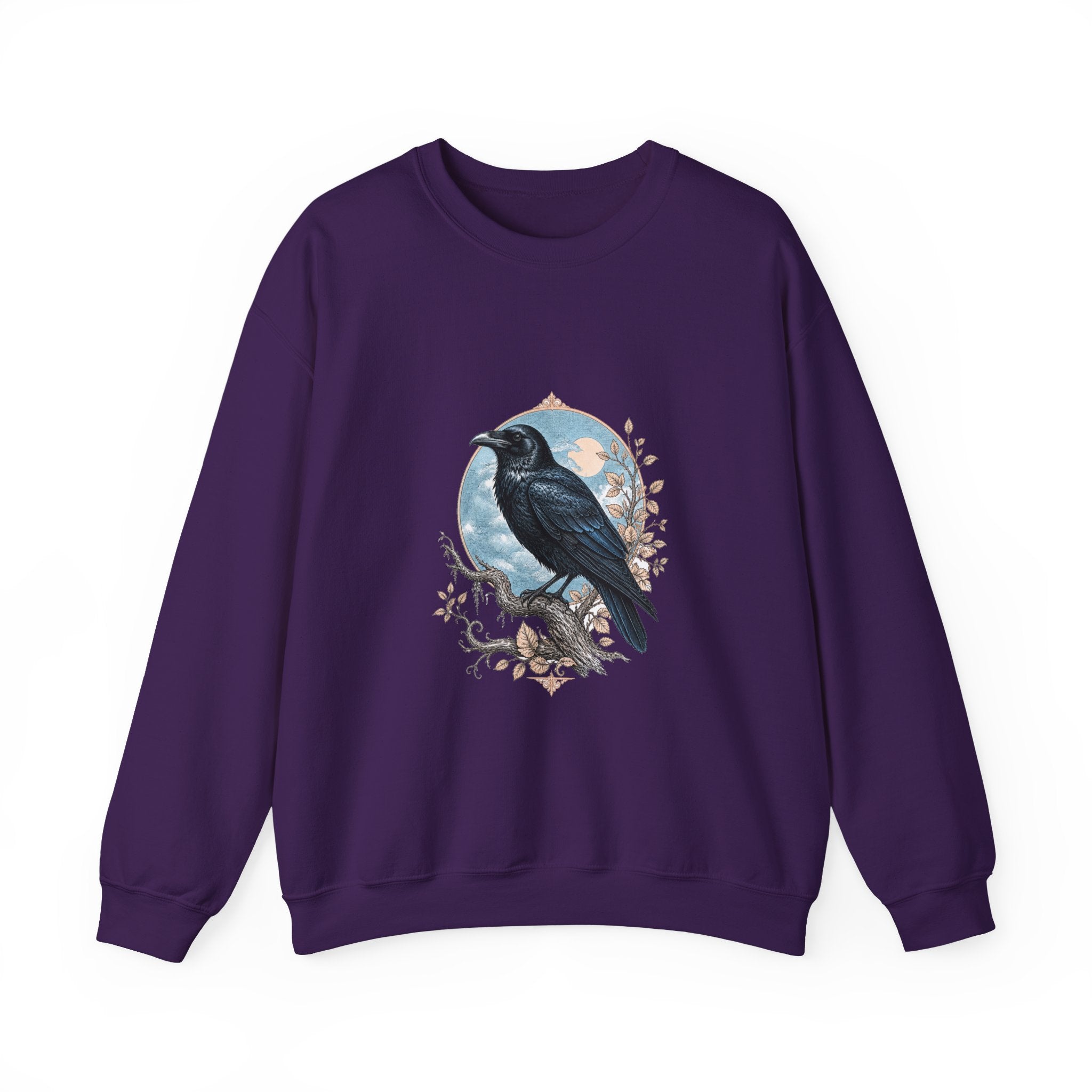 Matching Couple Sweatshirt - Raven & Swan Matching Couple Crewneck Sweatshirt Vintage Art His Hers Wedding Gift - Design A