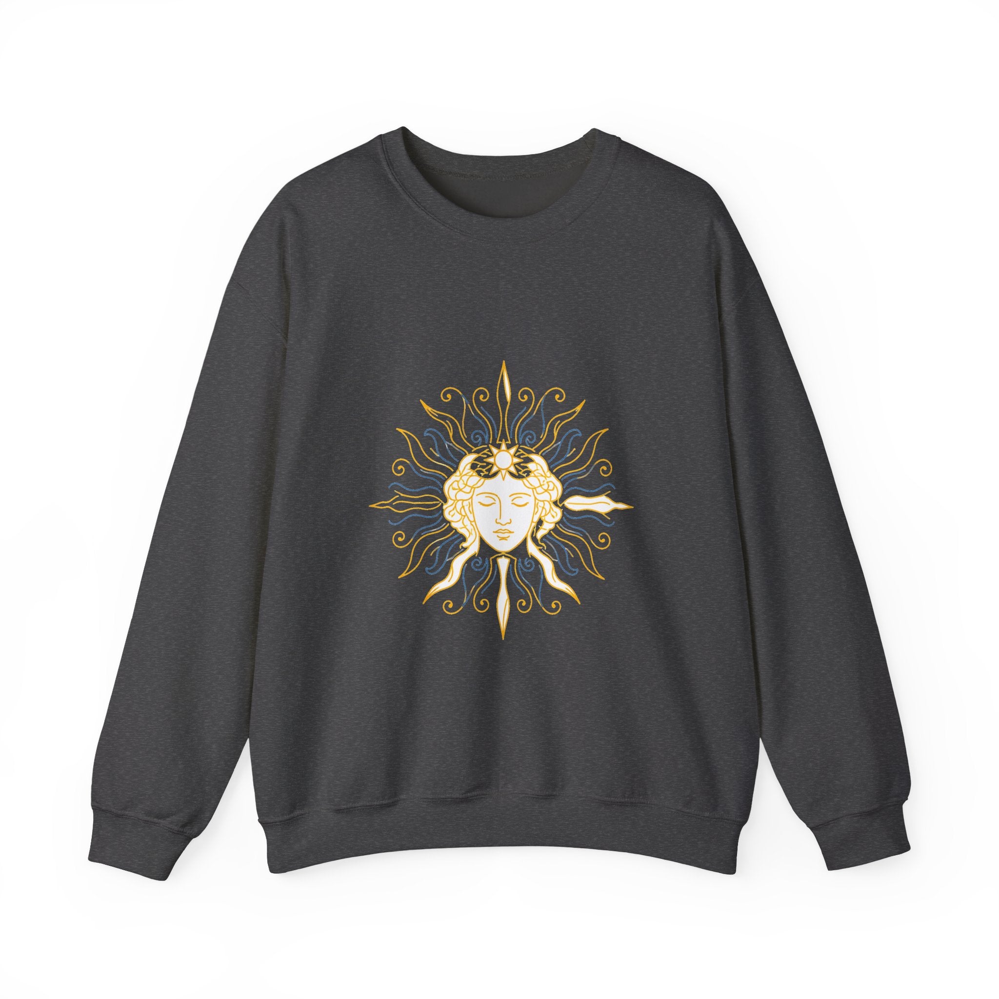 Matching Couple Sweatshirt - Helios & Selene Matching Couple Crewneck Sweatshirt Minimalist Art His Hers Valentine Gift - Design A