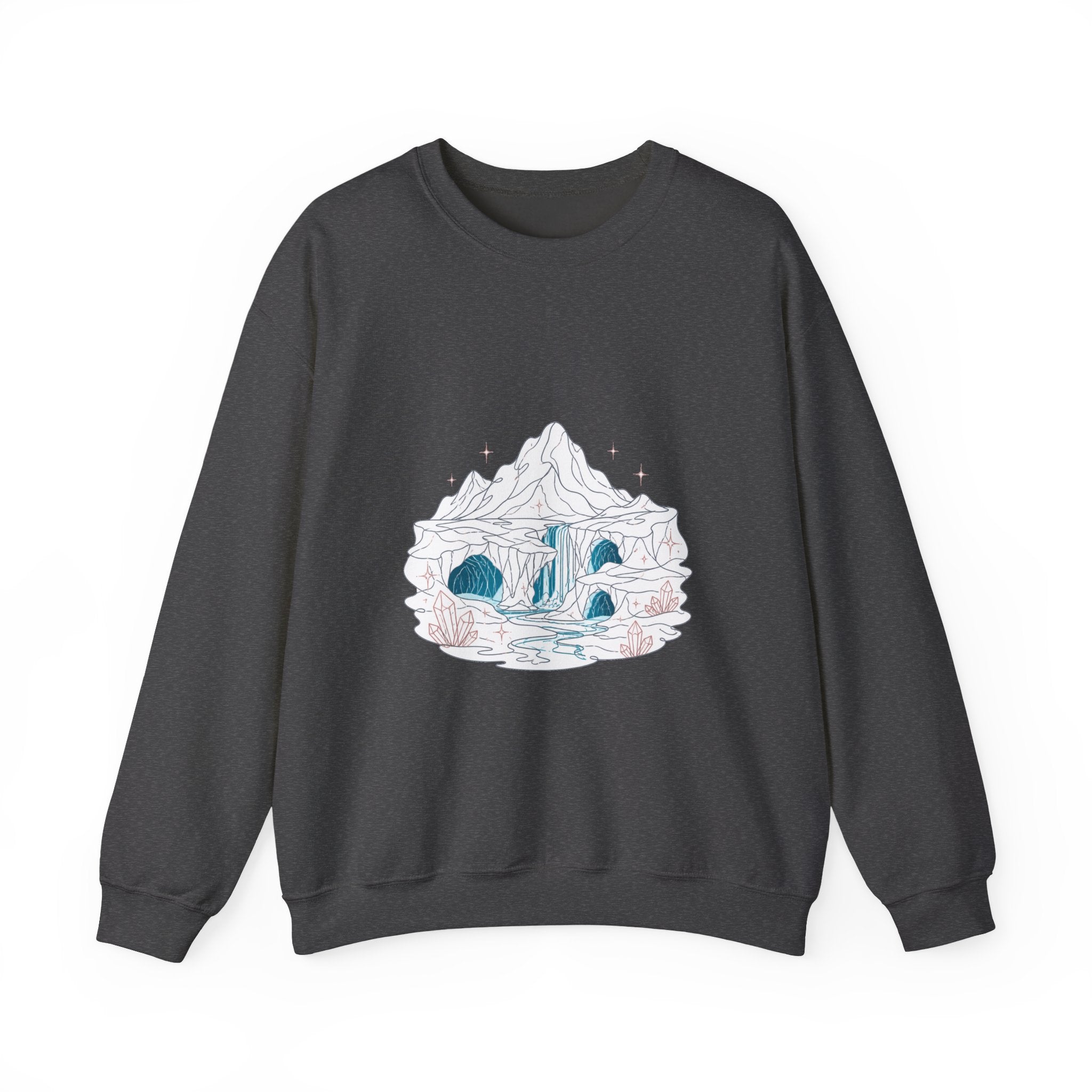 Matching Couple Sweatshirt - Volcano & Glacier Matching Couple Premium Fleece Sweatshirt Minimalist Art His Hers Christmas Gift - Design B