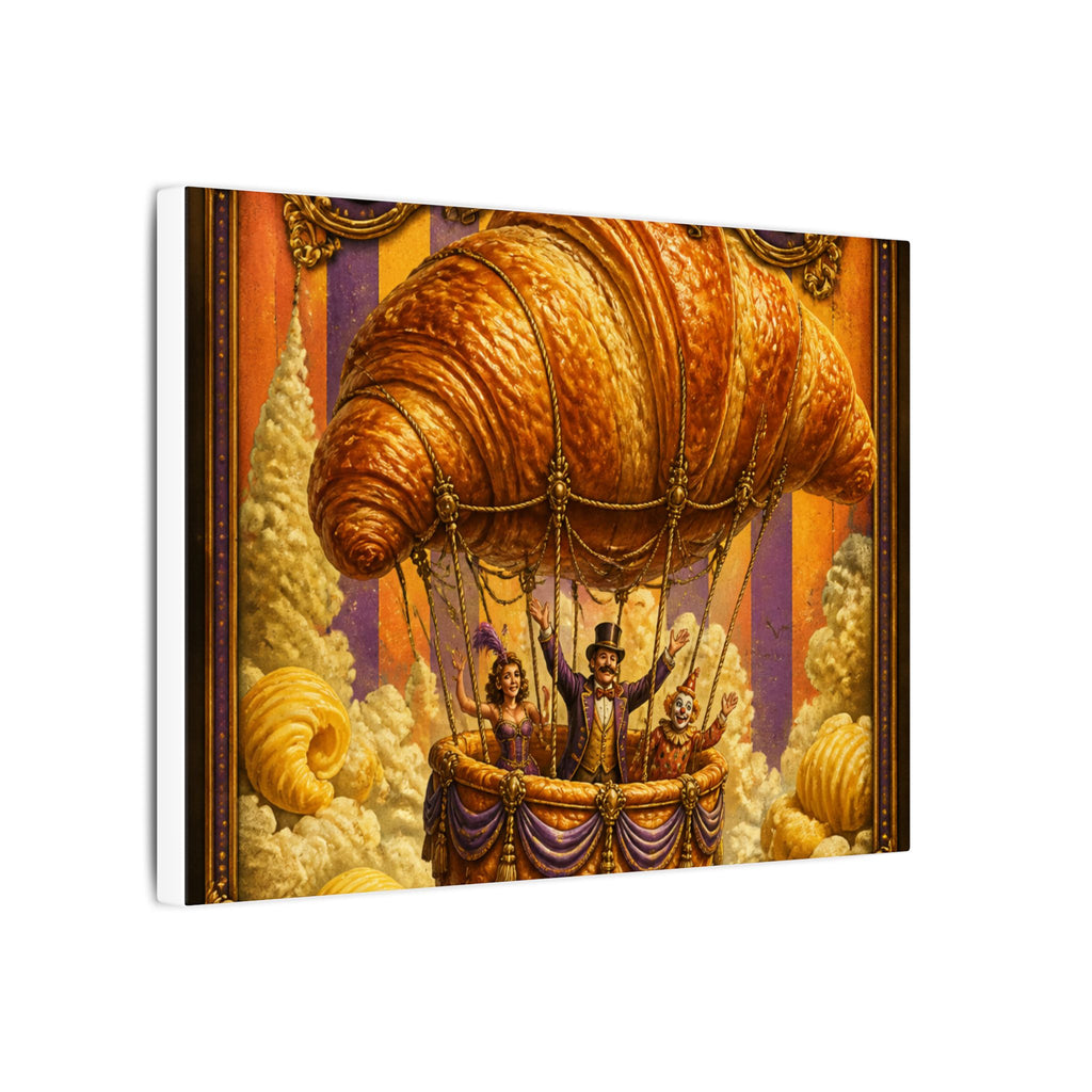 Croissant Hot Air Balloon Wall Art Canvas 16×20 Baroque Home Office Decor Maximalist Print