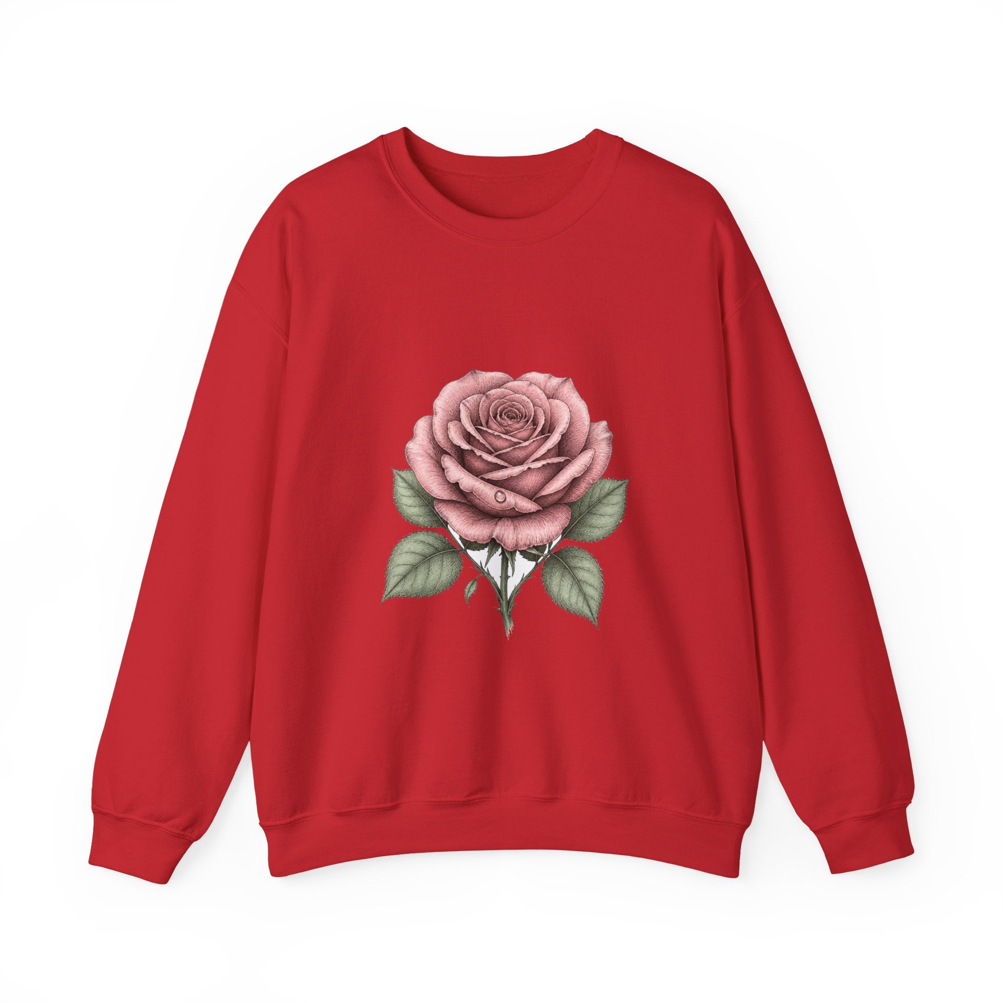 Matching Couple Sweatshirt - Rose & Thorn Matching Couple Comfort Colors Crew Hand-Drawn Art His Hers Anniversary Gift - Design A