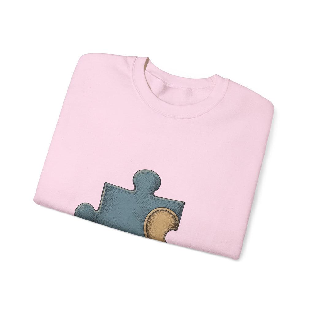 Matching Couple Sweatshirt - Puzzle Pieces Matching Couple Comfort Colors Crew Hand-Drawn Art His Hers Anniversary Gift - Design A