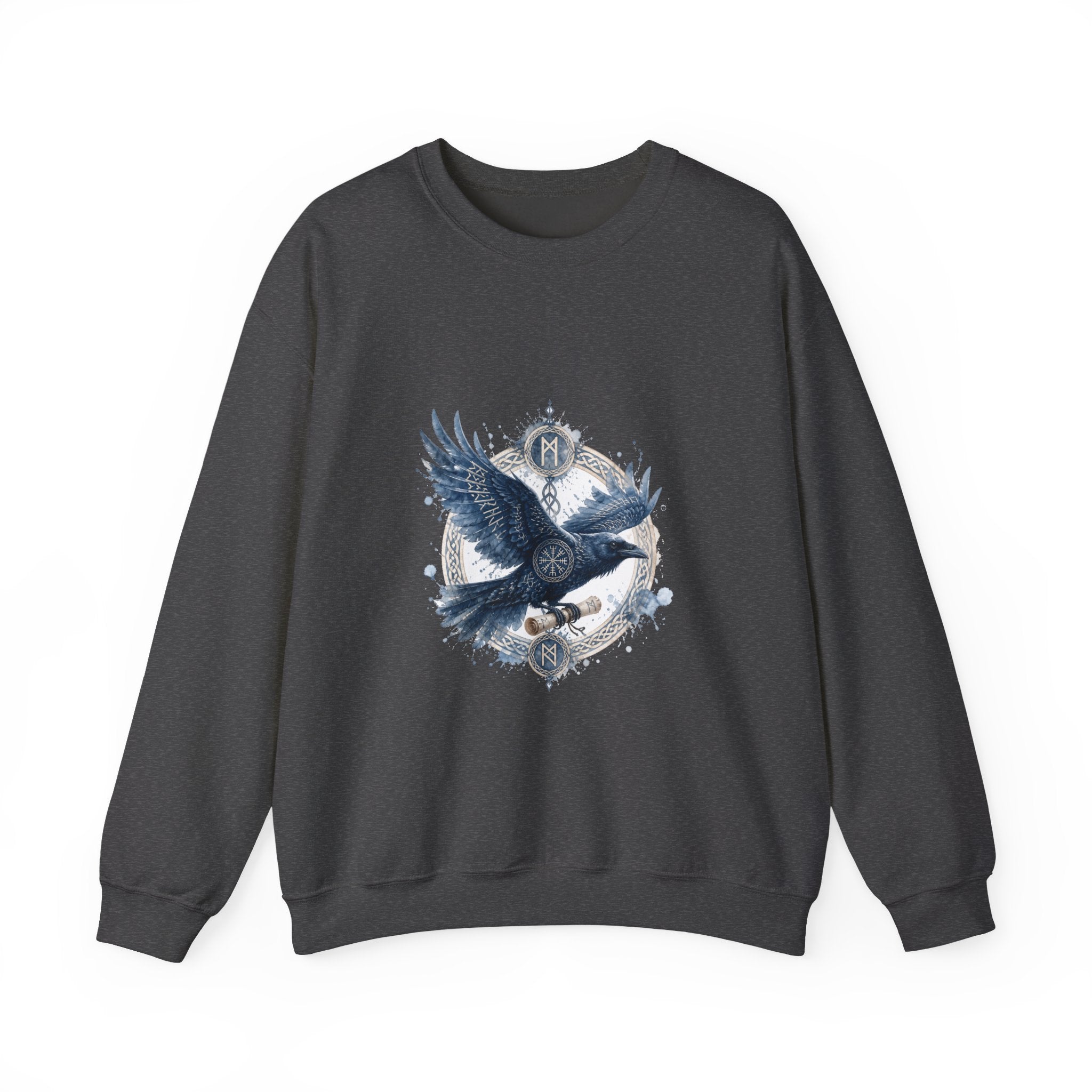 Matching Couple Sweatshirt - Huginn & Muninn Matching Couple Comfort Colors Crew Watercolor Art His Hers Birthday Gift - Design B