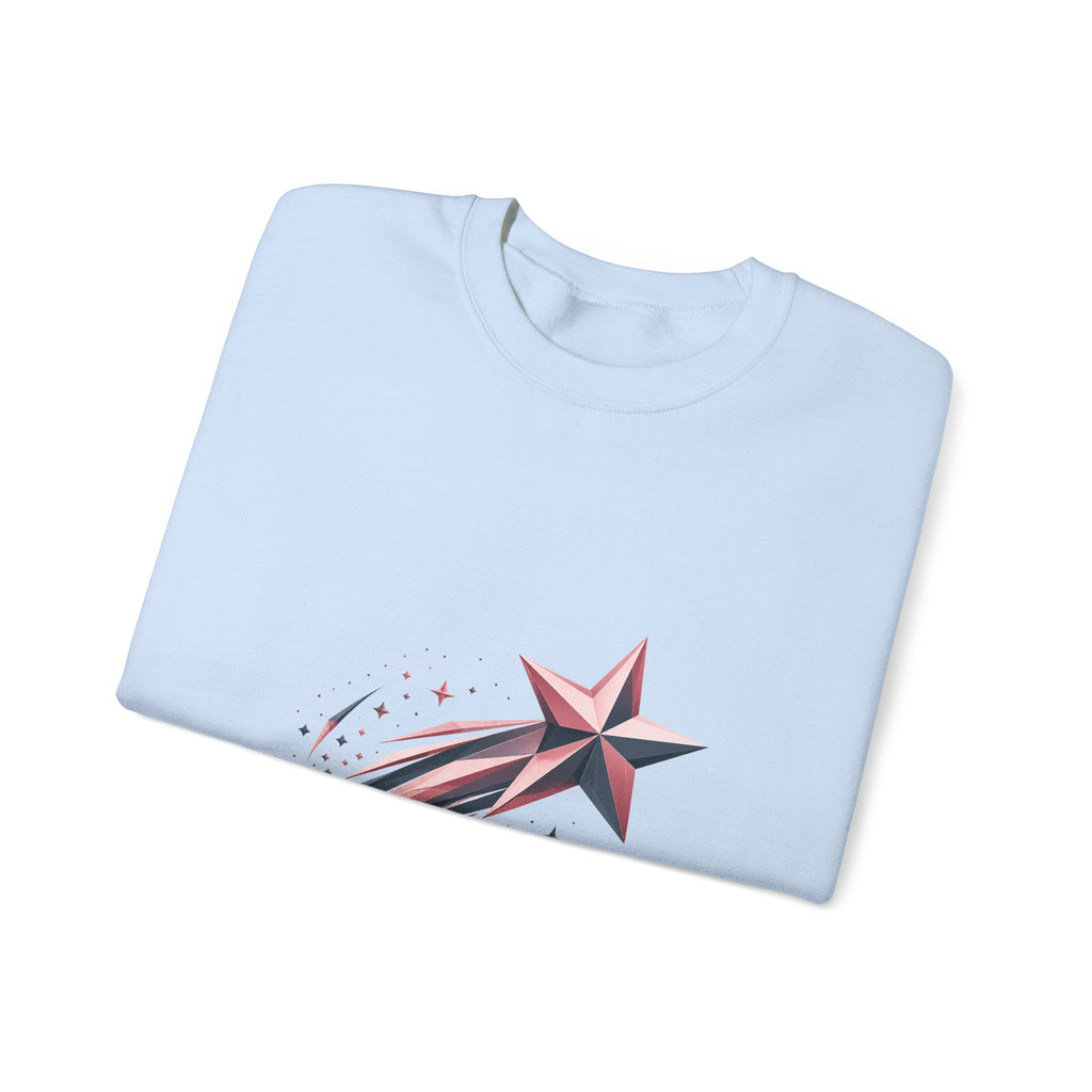 Matching Couple Sweatshirt - Shooting Star & North Star Matching Couple Crewneck Sweatshirt Geometric Art His Hers Couple Gift - Design A