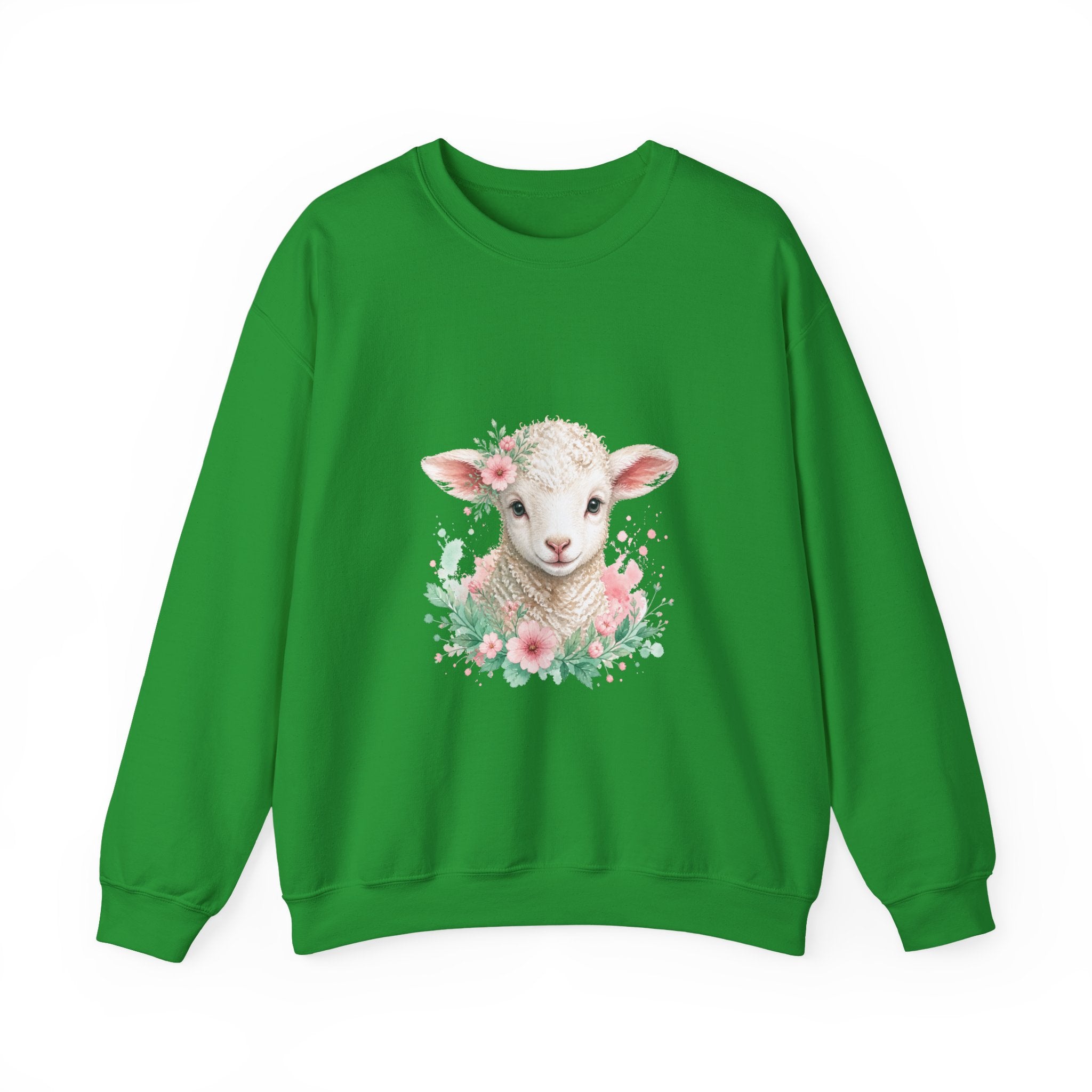 Matching Couple Sweatshirt - Lion & Lamb Matching Couple Premium Fleece Sweatshirt Watercolor Art His Hers Birthday Gift - Design B