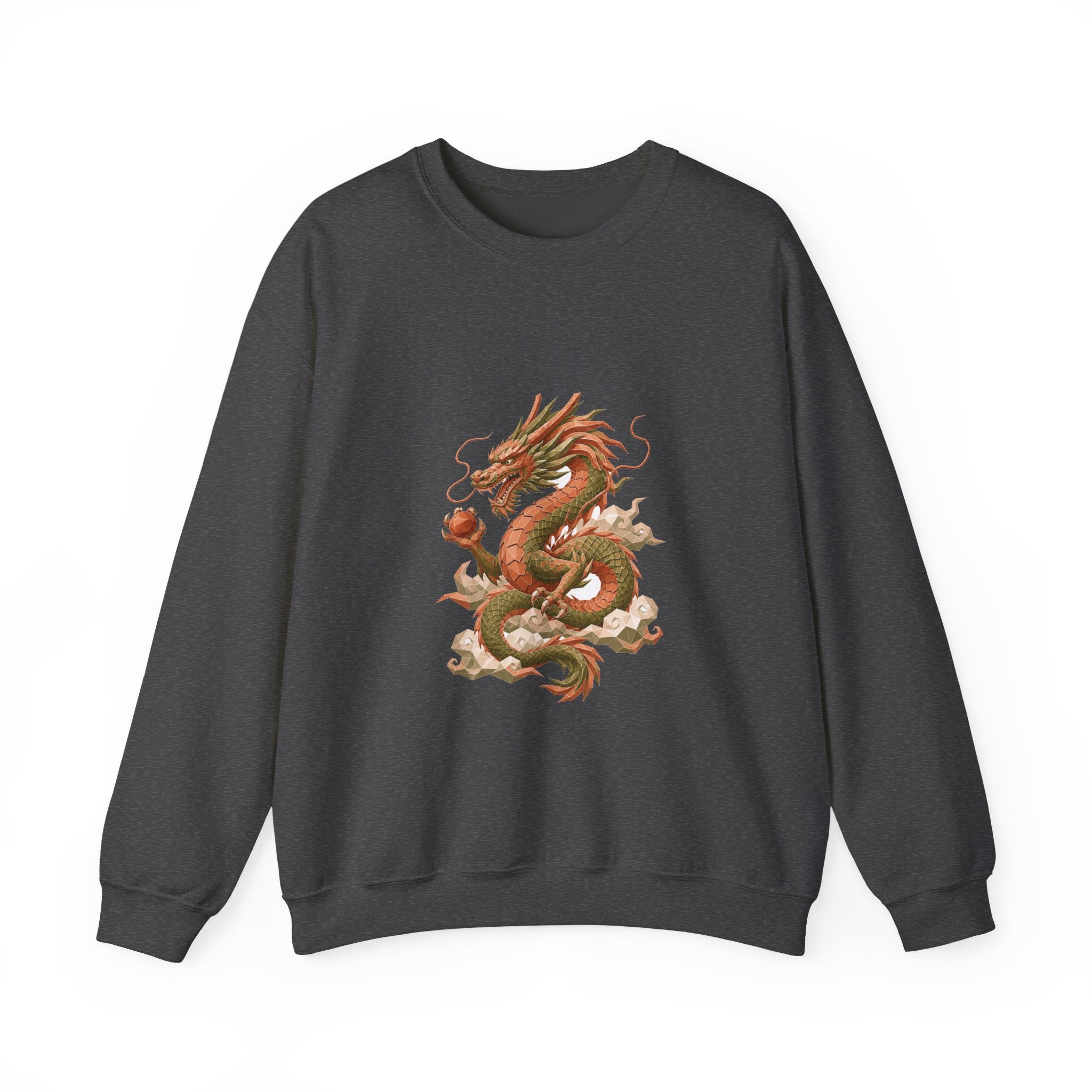 Matching Couple Sweatshirt - Dragon & Phoenix Matching Couple Comfort Colors Crew Geometric Art His Hers Love Gift - Design A