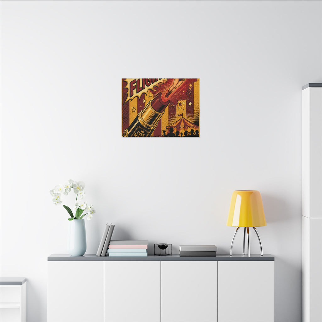 Lipstick Cannon Wall Art Canvas 24×36 Pop Art Restaurant Decor Maximalist Print