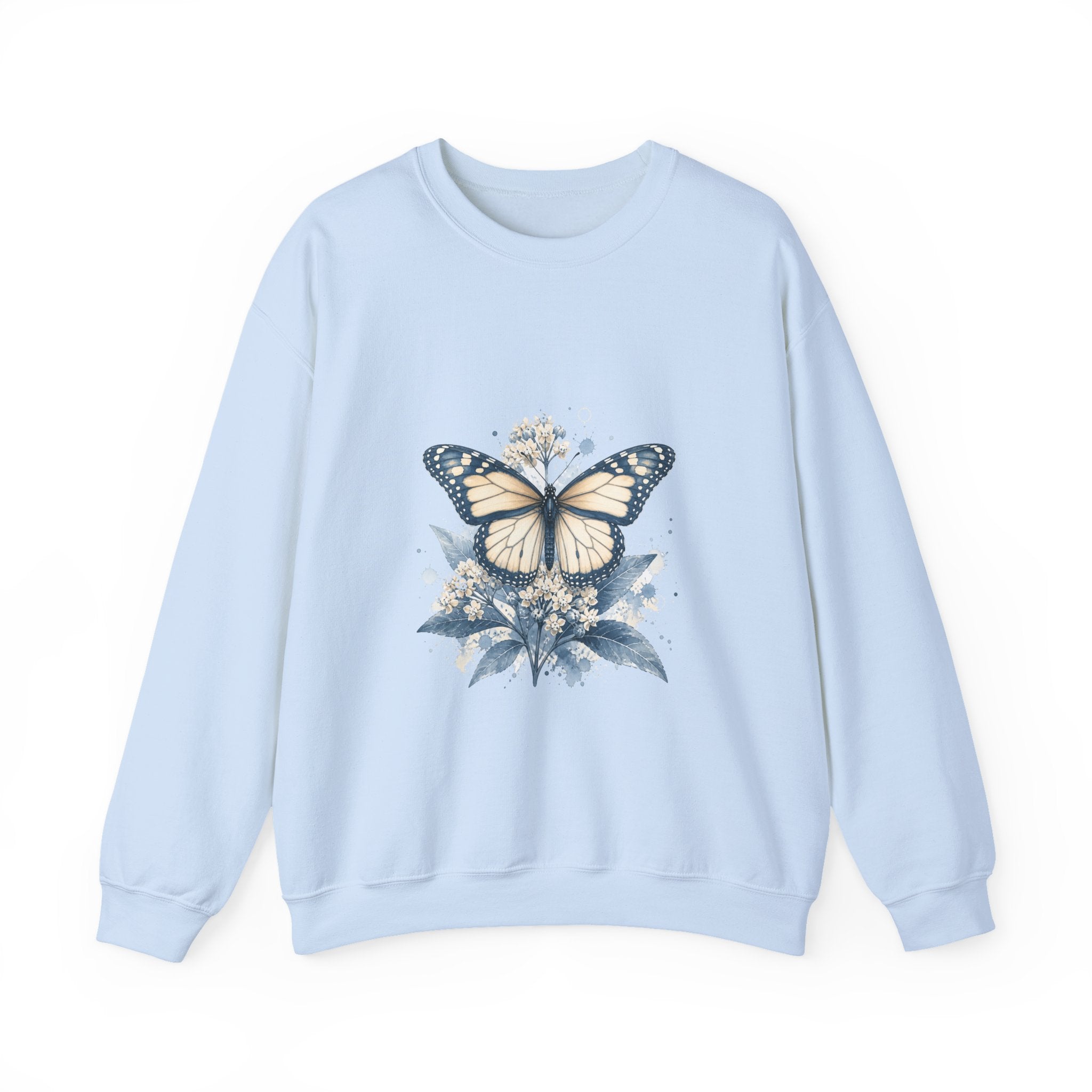 Matching Couple Sweatshirt - Butterfly & Moth Matching Couple Comfort Colors Crew Watercolor Art His Hers Birthday Gift - Design A
