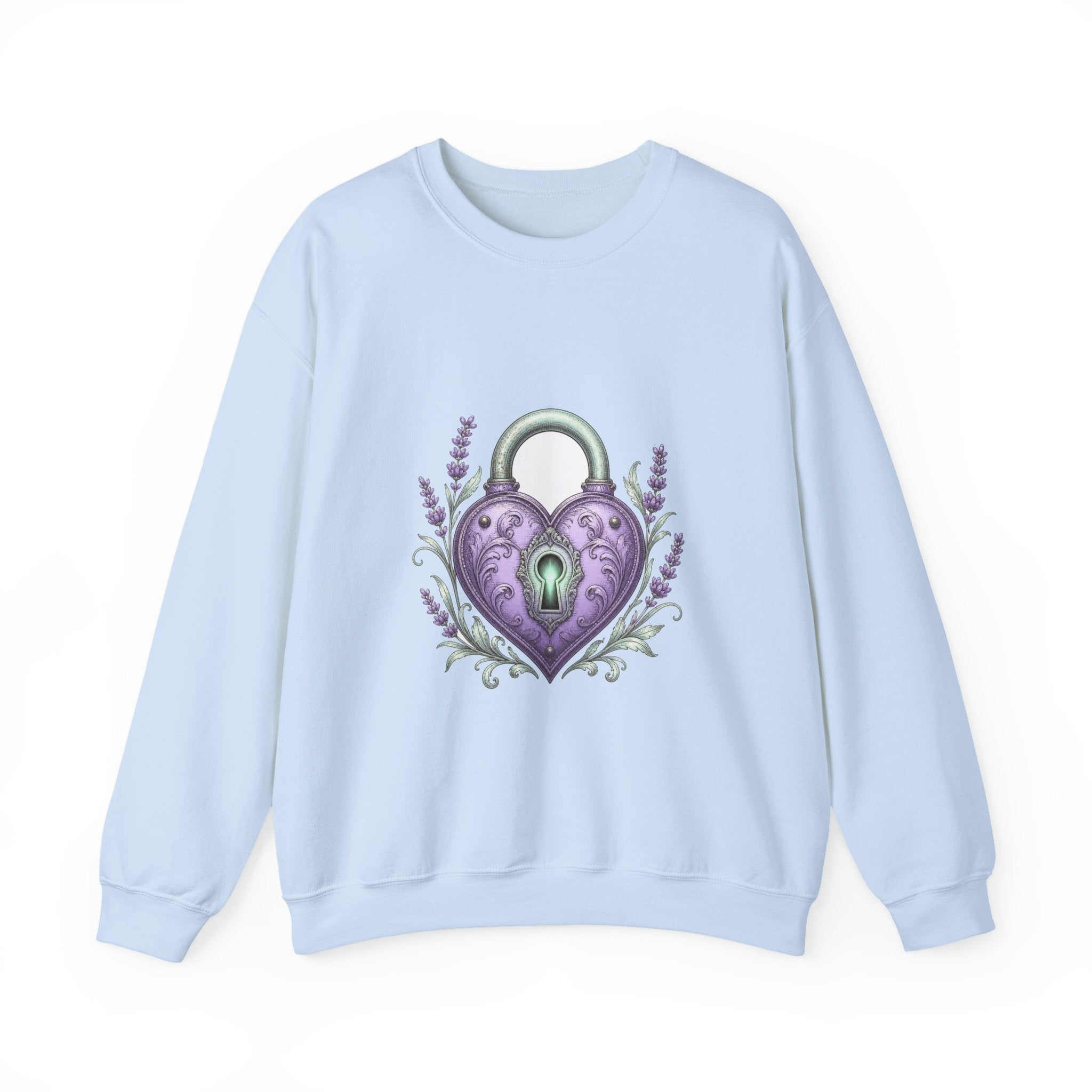 Matching Couple Sweatshirt - Key & Lock Matching Couple Comfort Colors Crew Vintage Art His Hers Honeymoon Gift - Design B