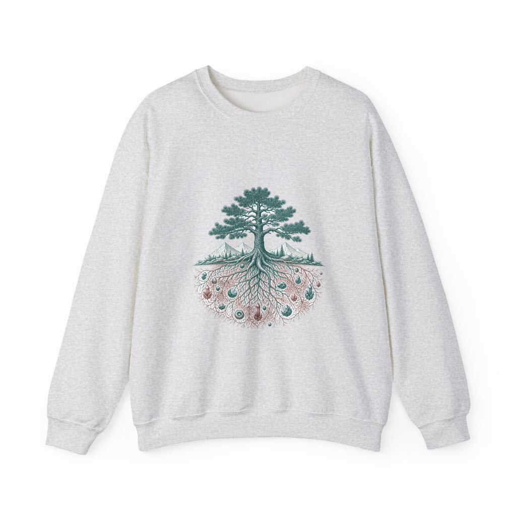 Matching Couple Sweatshirt - Ancient Oak & Deep Roots Matching Couple Premium Fleece Sweatshirt Vintage Art His Hers Honeymoon Gift - Design B