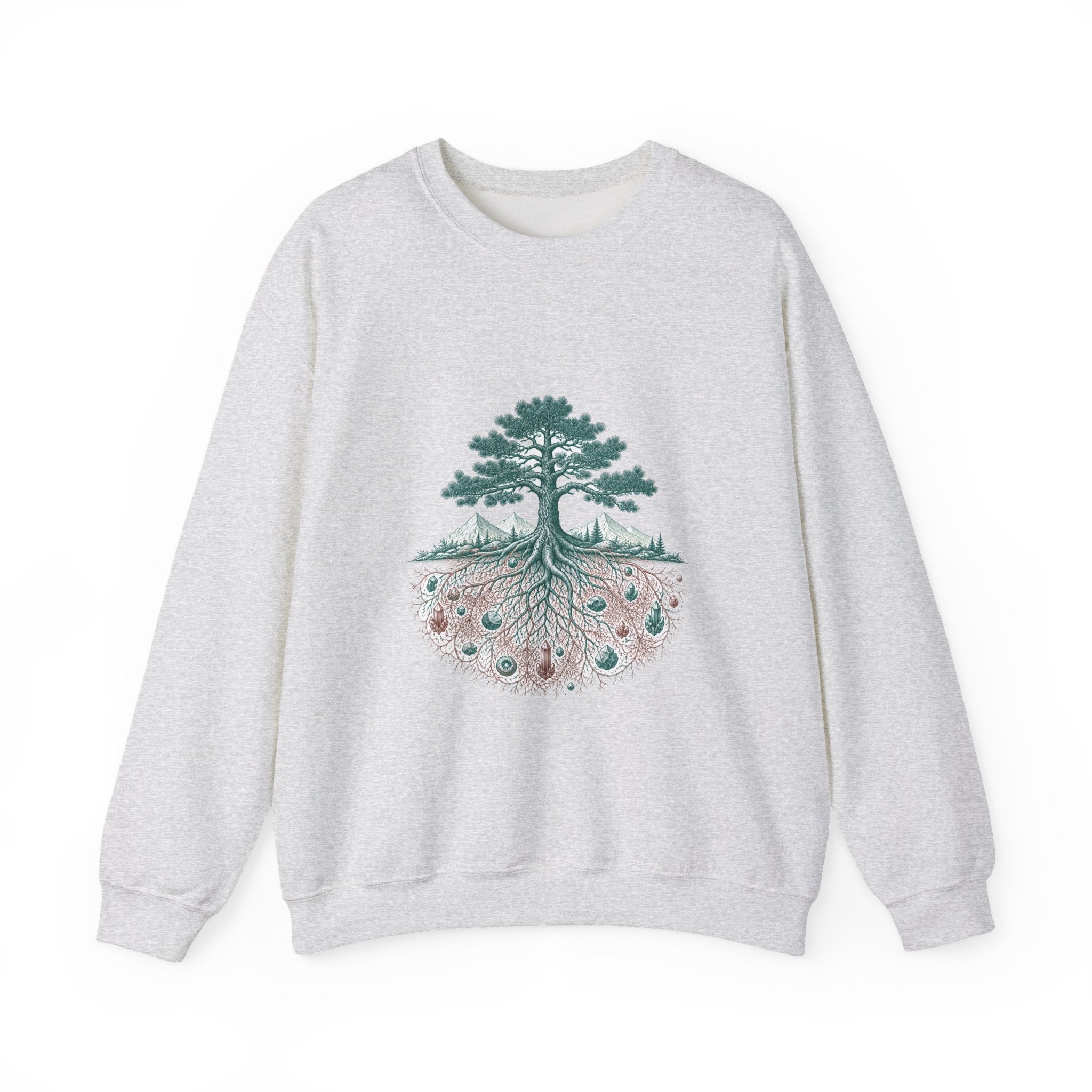 Matching Couple Sweatshirt - Ancient Oak & Deep Roots Matching Couple Premium Fleece Sweatshirt Vintage Art His Hers Honeymoon Gift - Design B
