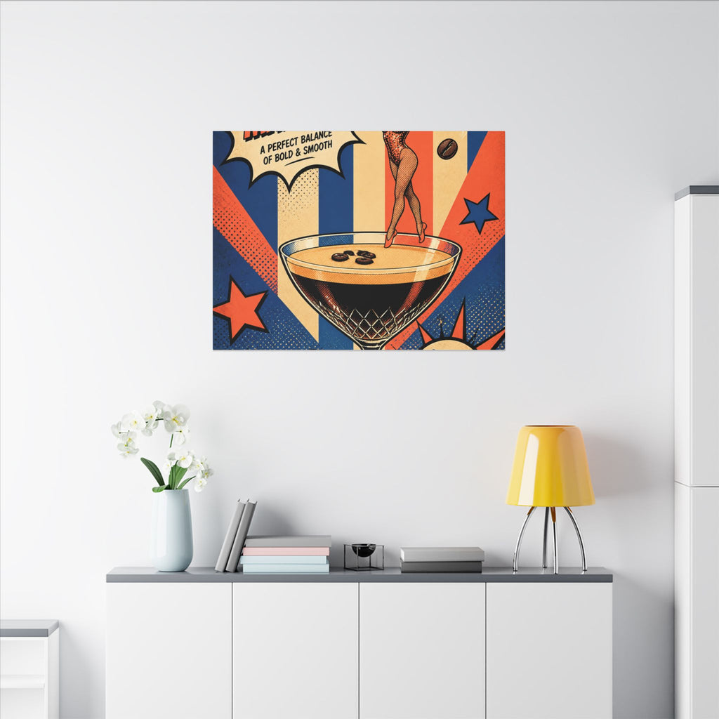 Espresso Martini Acrobat Wall Art Canvas 24×36 Pop Art Restaurant Decor Maximalist Print