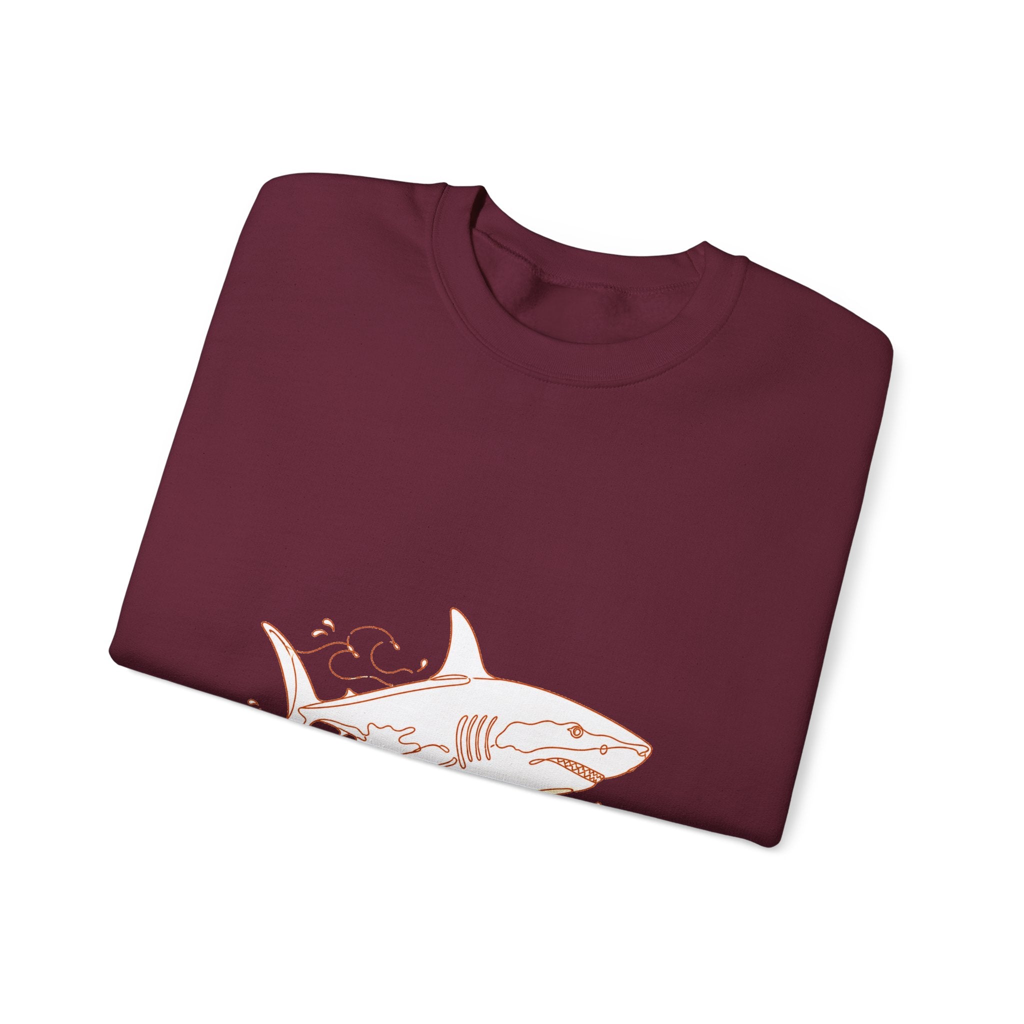 Matching Couple Sweatshirt - Shark & Dolphin Matching Couple Crewneck Sweatshirt Minimalist Art His Hers Valentine Gift - Design A