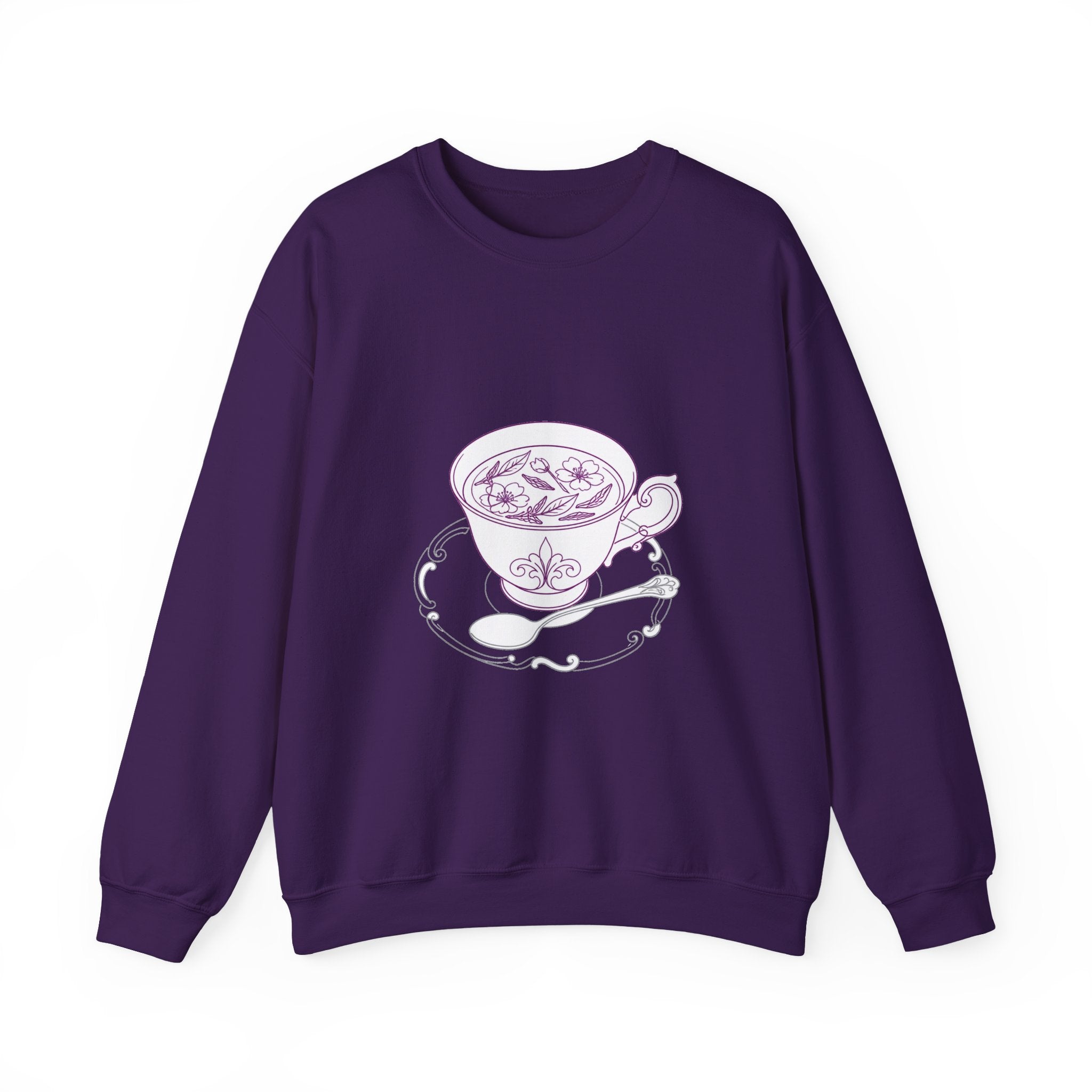 Matching Couple Sweatshirt - Coffee & Tea Matching Couple Comfort Colors Crew Minimalist Art His Hers Christmas Gift - Design B