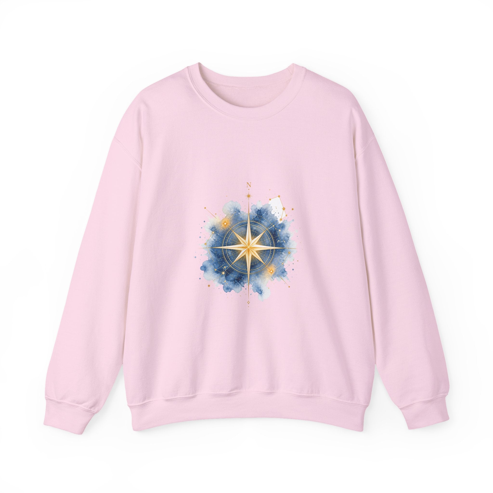 Matching Couple Sweatshirt - Shooting Star & North Star Matching Couple Comfort Colors Crew Watercolor Art His Hers Birthday Gift - Design B