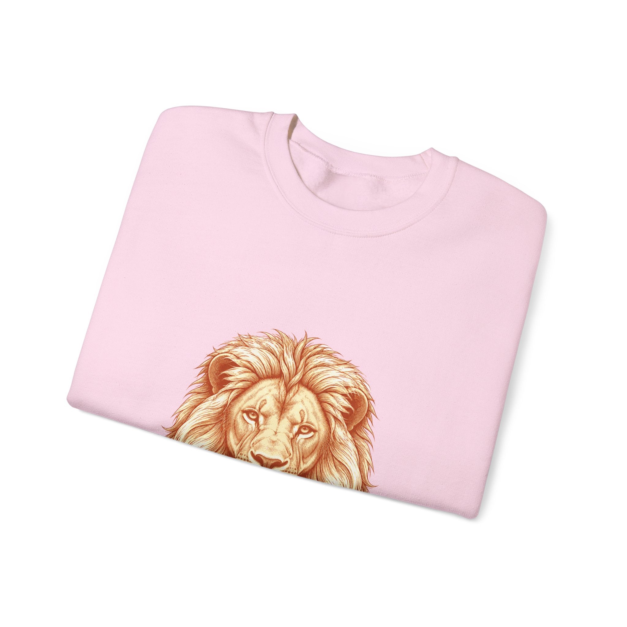 Matching Couple Sweatshirt - Lion & Lamb Matching Couple Comfort Colors Crew Hand-Drawn Art His Hers Anniversary Gift - Design A