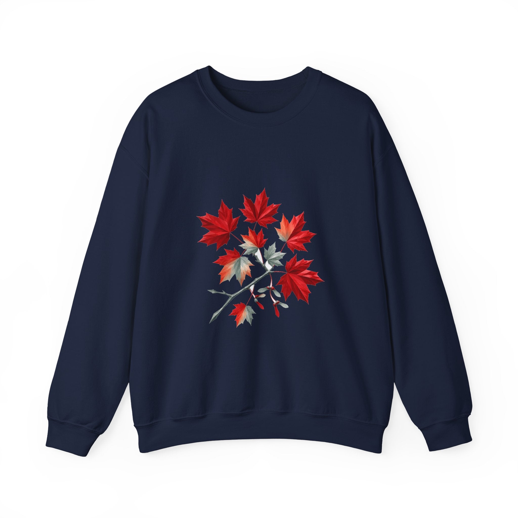 Matching Couple Sweatshirt - Cherry Blossom & Maple Leaf Matching Couple Crewneck Sweatshirt Geometric Art His Hers Couple Gift - Design B