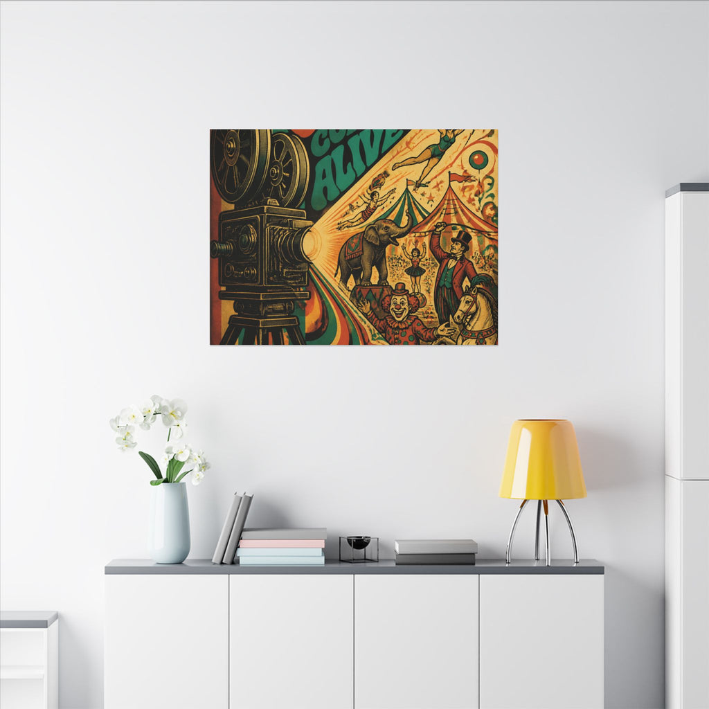 Film Camera Projector Show Wall Art Canvas 16×20 Psychedelic Cafe Decor Maximalist Print