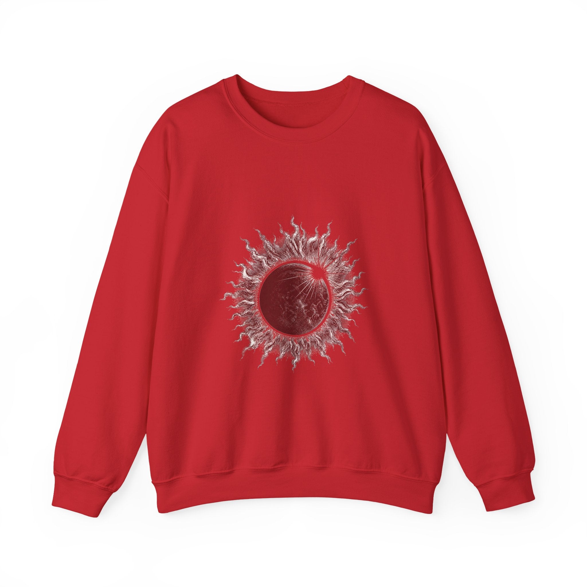 Matching Couple Sweatshirt - Solar & Lunar Eclipse Matching Couple Premium Fleece Sweatshirt Vintage Art His Hers Honeymoon Gift - Design A