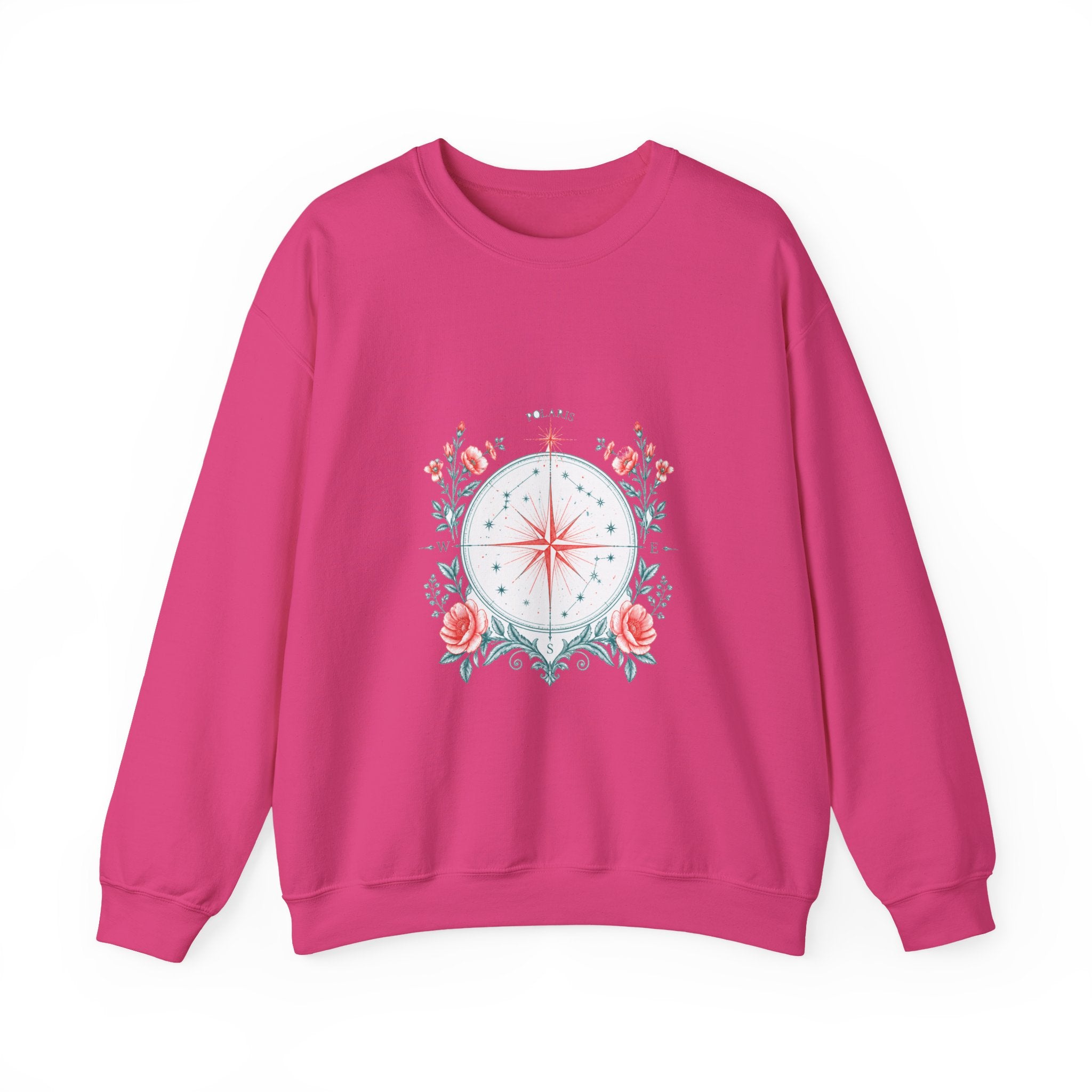 Matching Couple Sweatshirt - Shooting Star & North Star Matching Couple Premium Fleece Sweatshirt Vintage Art His Hers Honeymoon Gift - Design B