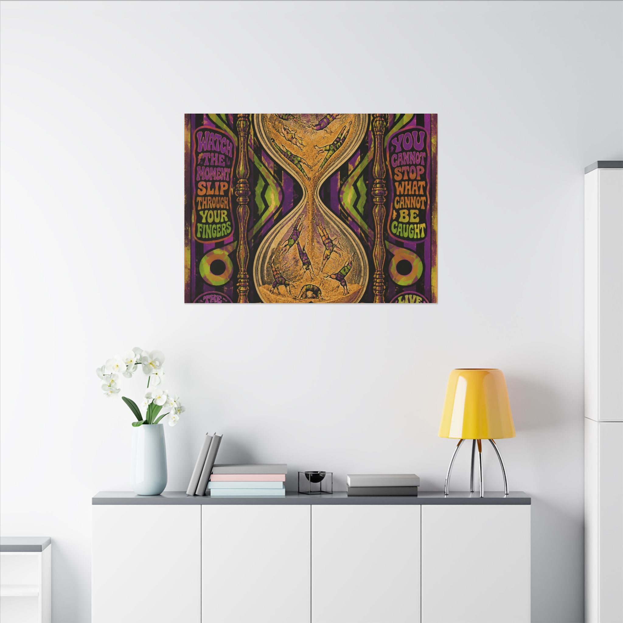 Hourglass Acrobats Wall Art Canvas 24×36 Psychedelic Dining Room Decor Maximalist Print