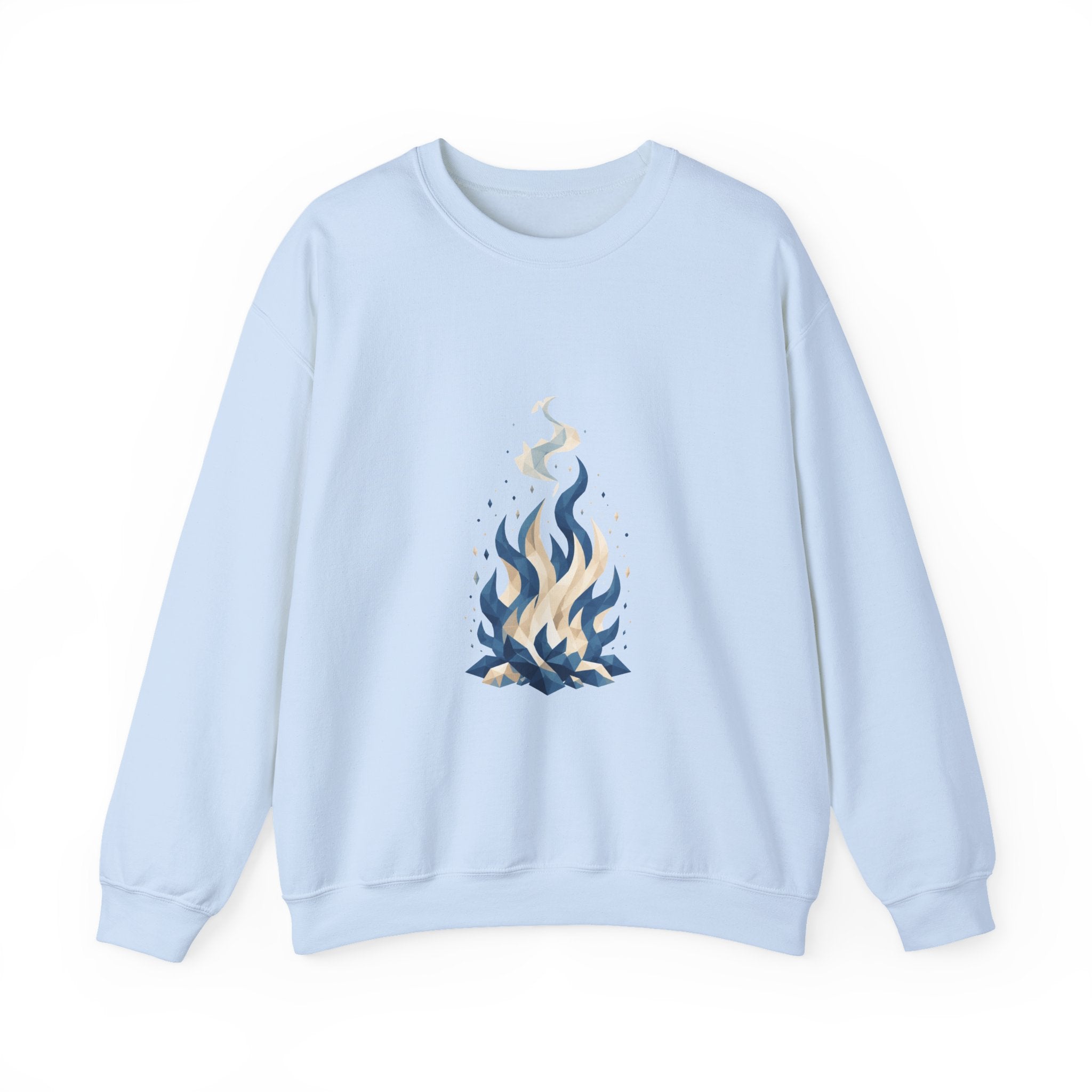 Matching Couple Sweatshirt - Wildfire & Waterfall Matching Couple Crewneck Sweatshirt Geometric Art His Hers Couple Gift - Design A
