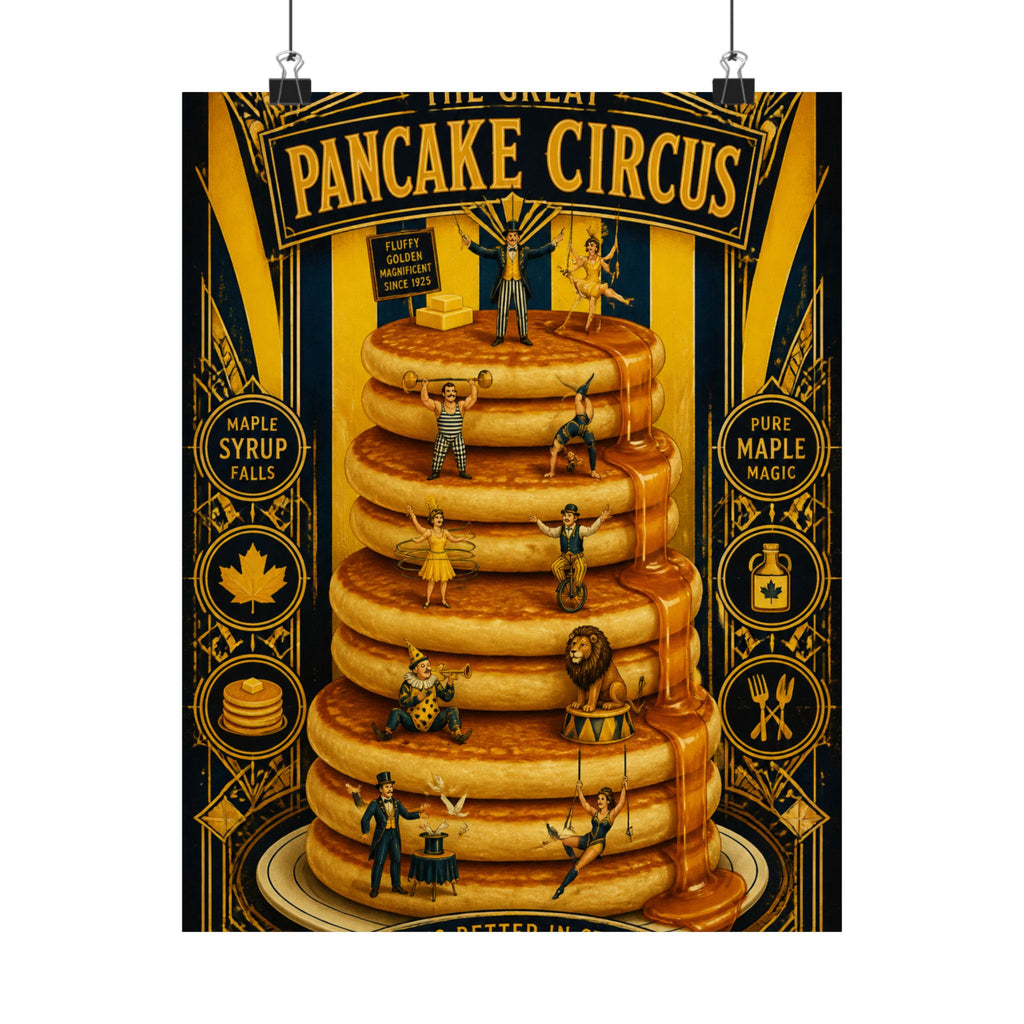 Pancake Stack Platform Wall Art Poster 24×36 Art Deco Bar Area Decor Maximalist Print